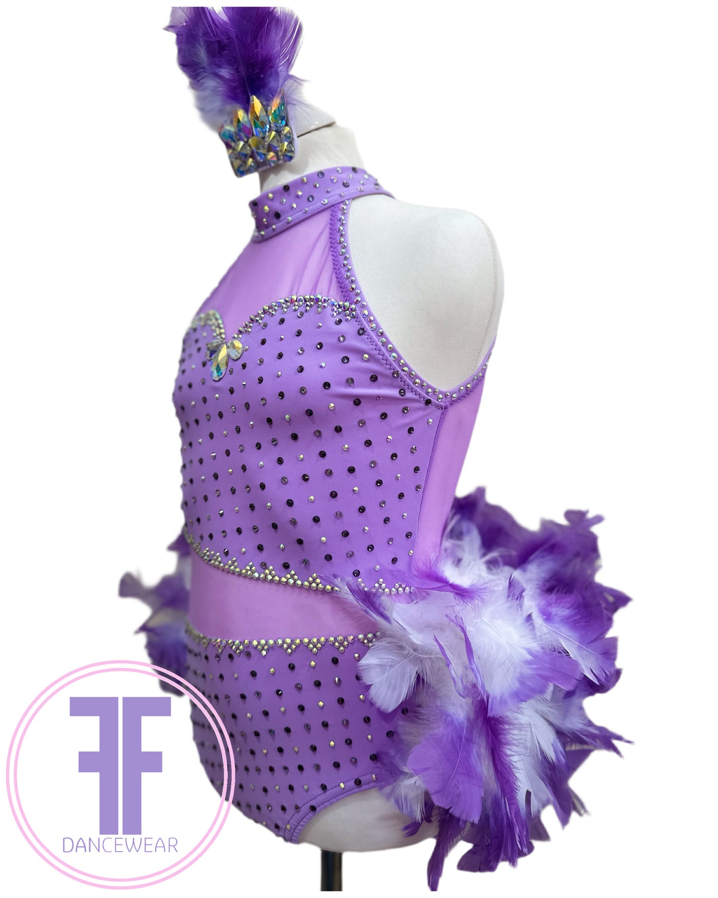 BESPOKE Lilac Stoned Modern / Jazz / Tap Dance Costume (11/12 yrs)