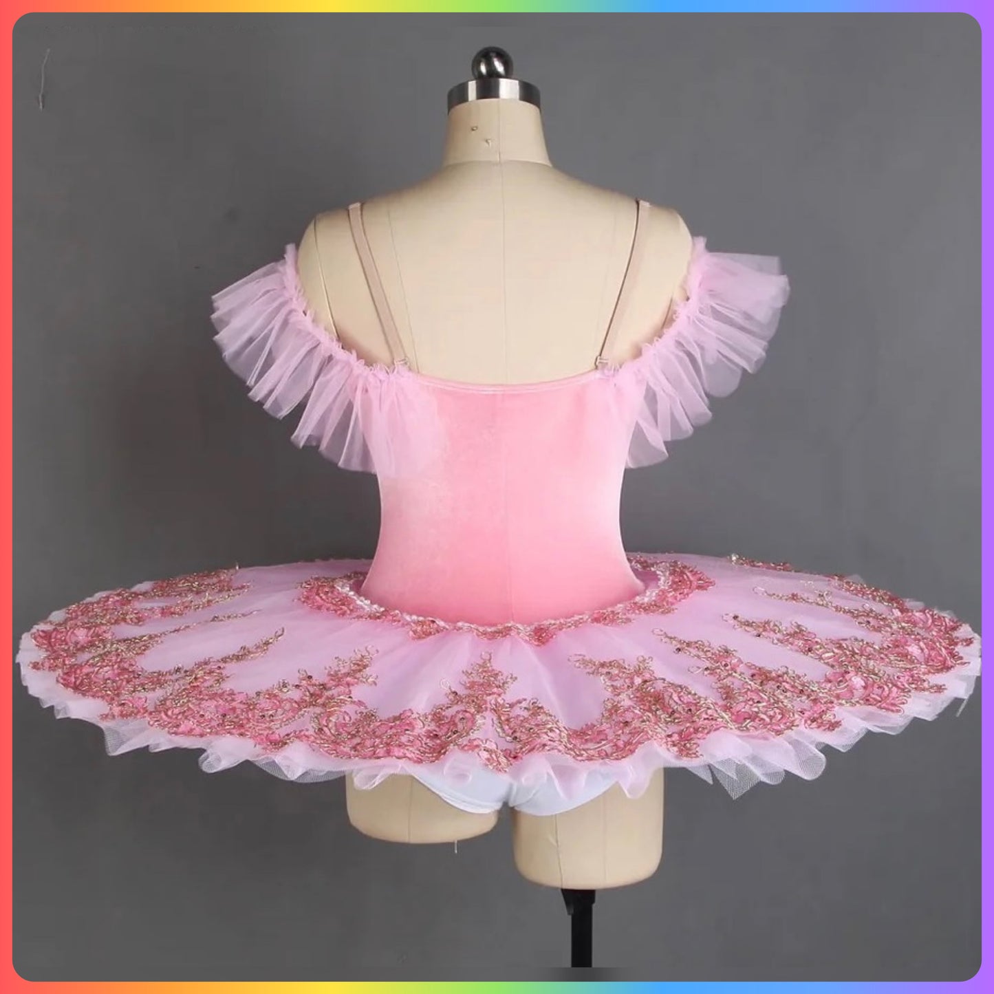 Pink Velvet Off the Shoulder Professional Ballet Pancake Tutu (Child & Adult Sizes)