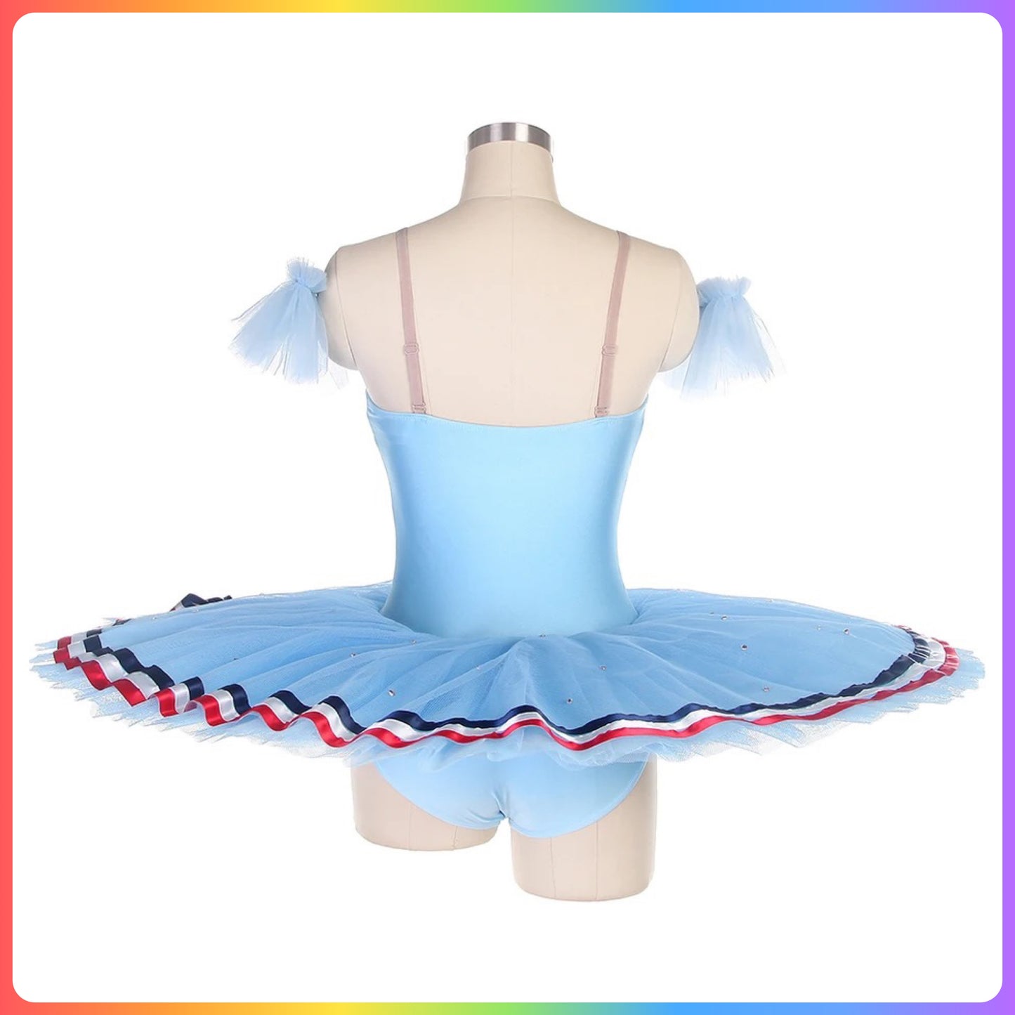 Sky Blue Lace Front Professional Ballet Pancake Tutu (Child & Adult Sizes)