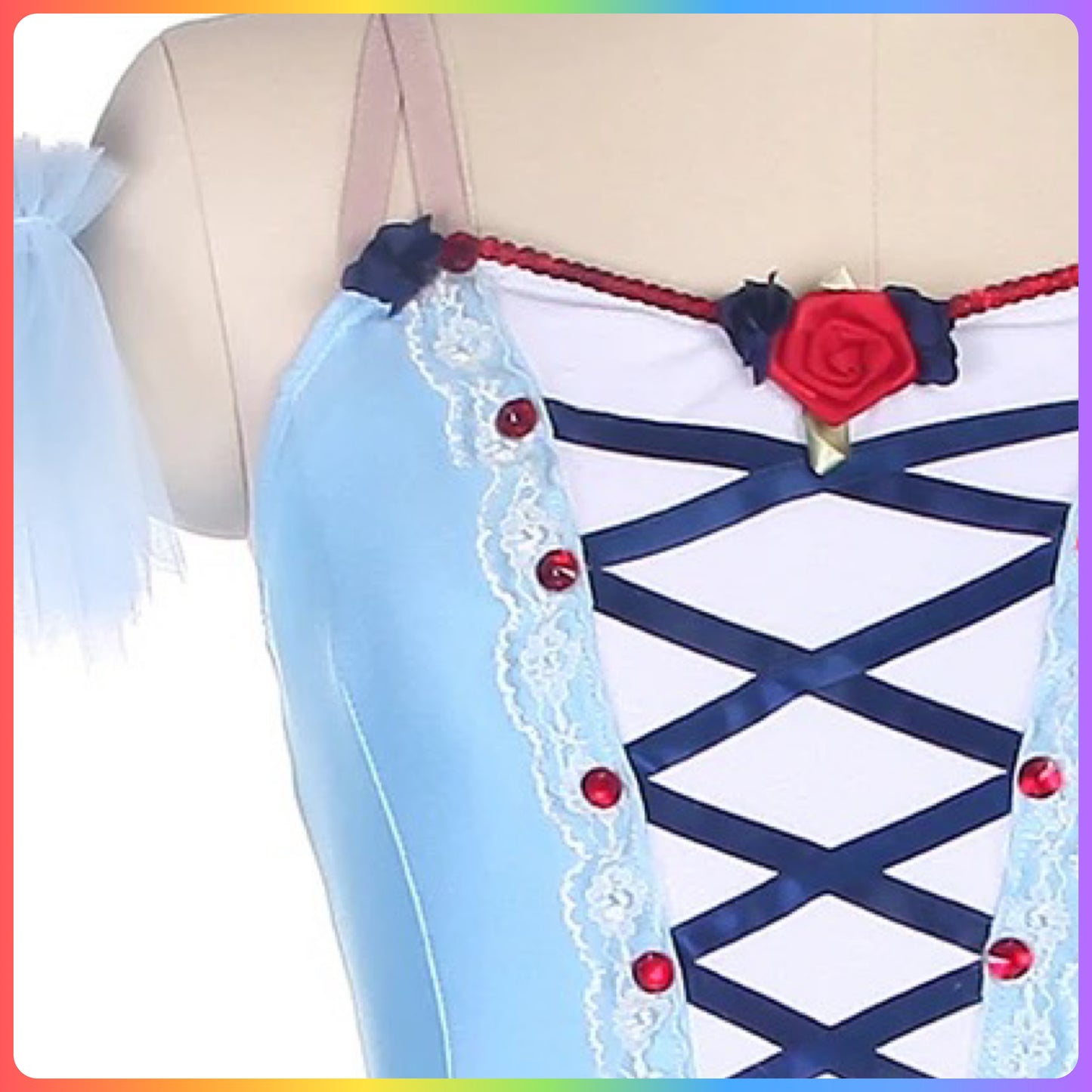 Sky Blue Lace Front Professional Ballet Pancake Tutu (Child & Adult Sizes)