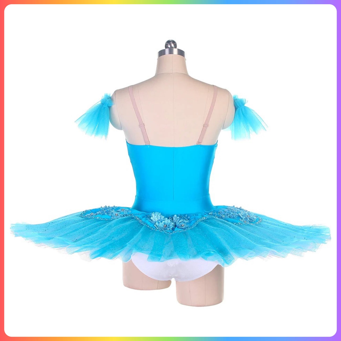 Sea Blue Floral Professional Ballet Pancake Tutu (Child & Adult Sizes)