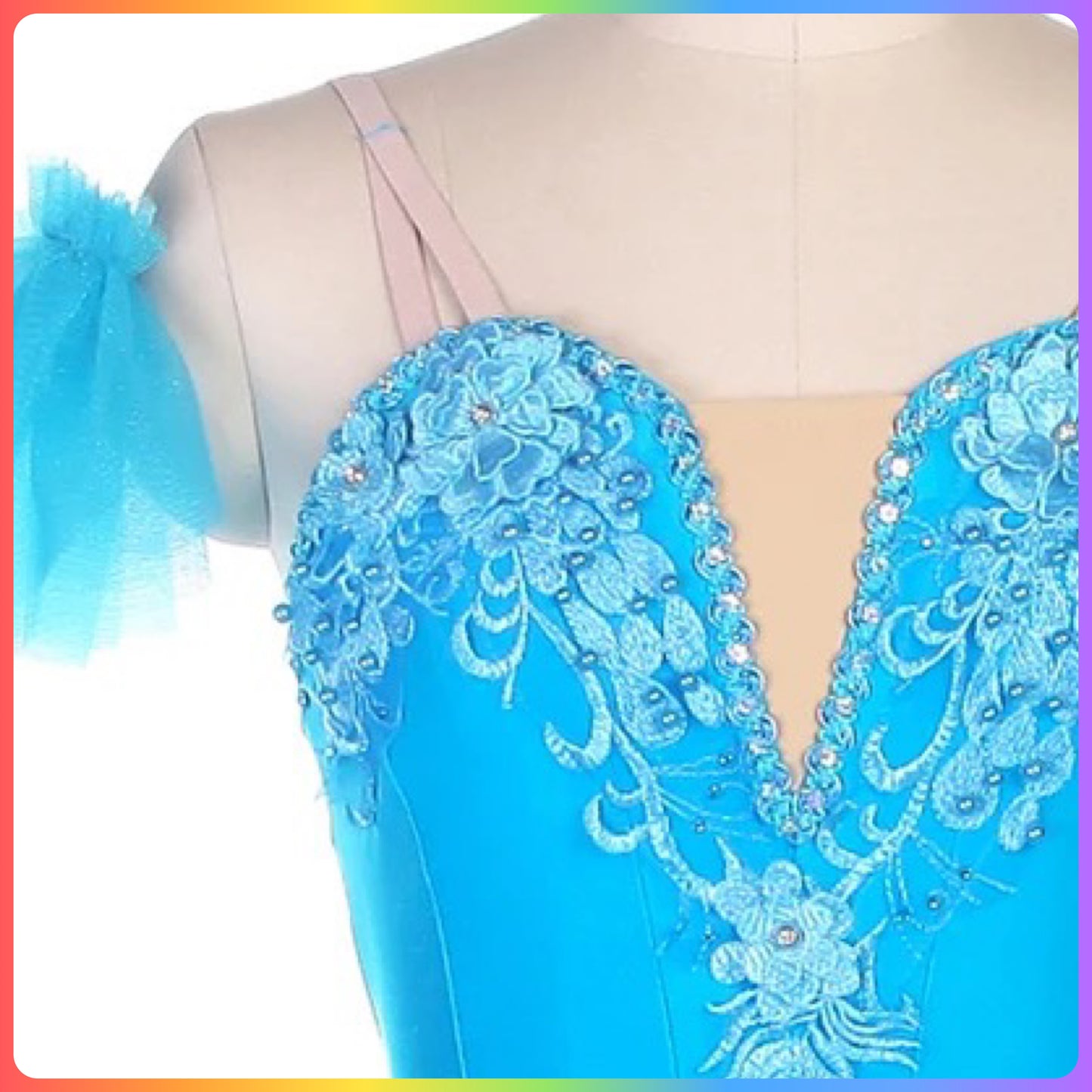 Sea Blue Floral Professional Ballet Pancake Tutu (Child & Adult Sizes)