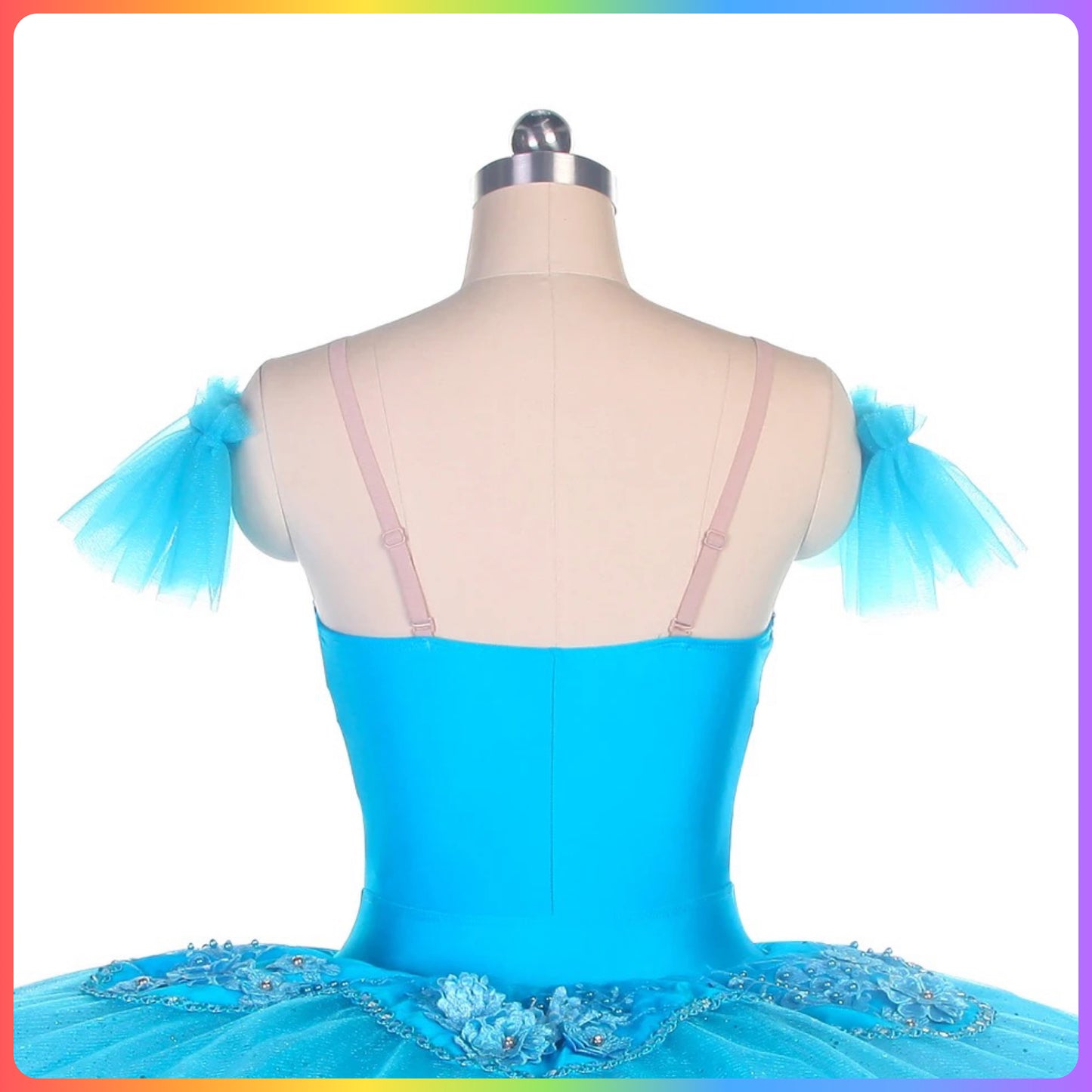 Sea Blue Floral Professional Ballet Pancake Tutu (Child & Adult Sizes)