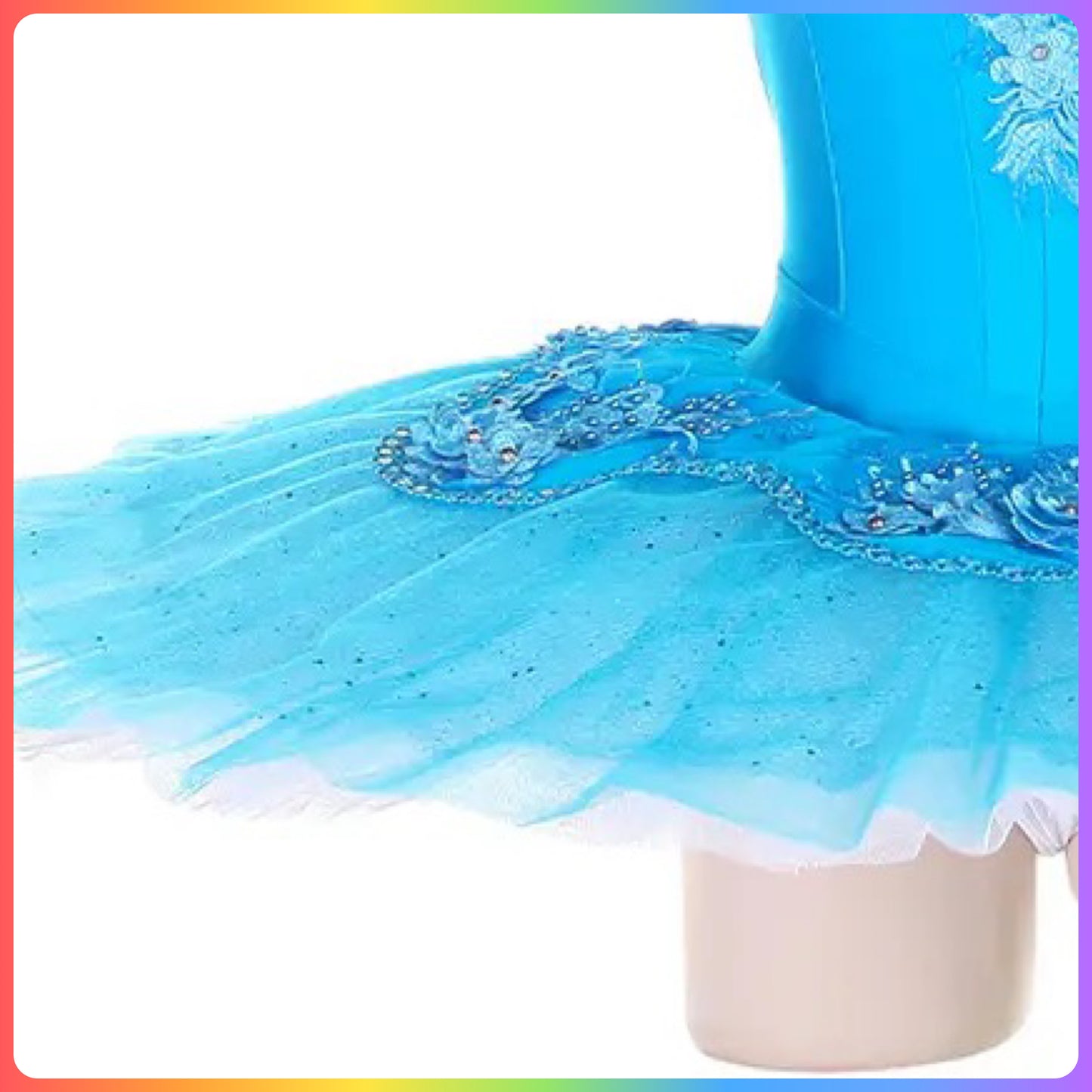 Sea Blue Floral Professional Ballet Pancake Tutu (Child & Adult Sizes)