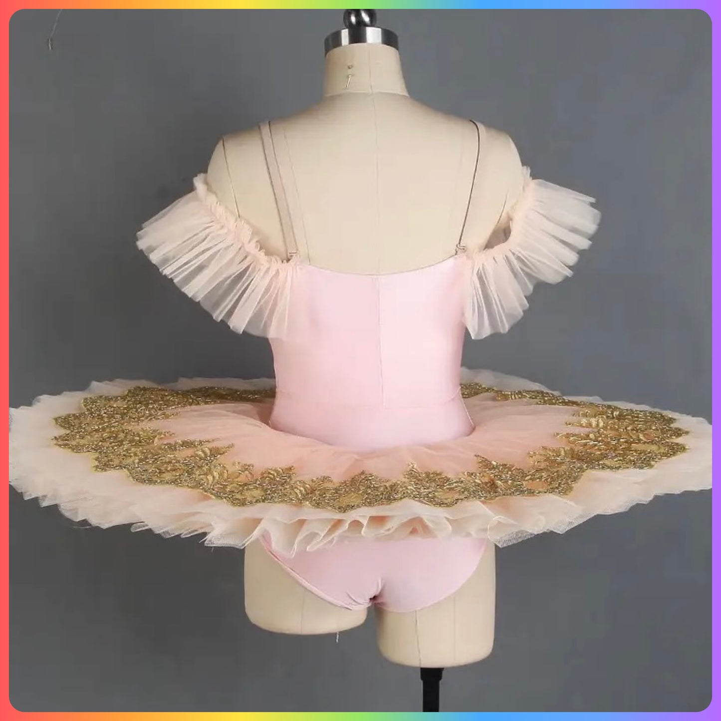 Pale Pink & Gold Professional Ballet Pancake Tutu (Child & Adult Sizes)