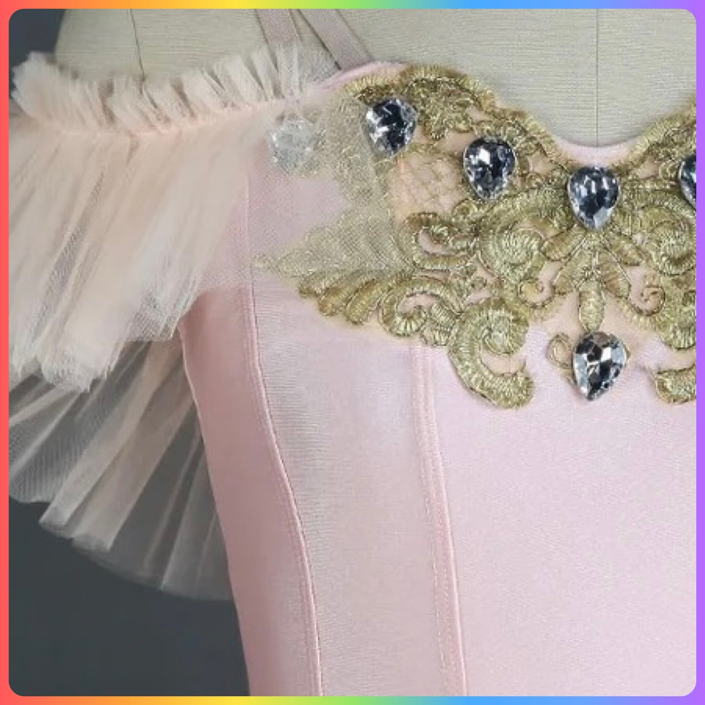 Pale Pink & Gold Professional Ballet Pancake Tutu (Child & Adult Sizes)