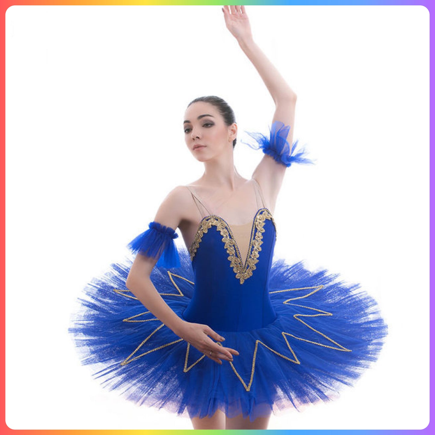 Blue/Gold or Yellow/Silver Pre-Professional Ballet Pancake Tutu (Child & Adult Sizes)