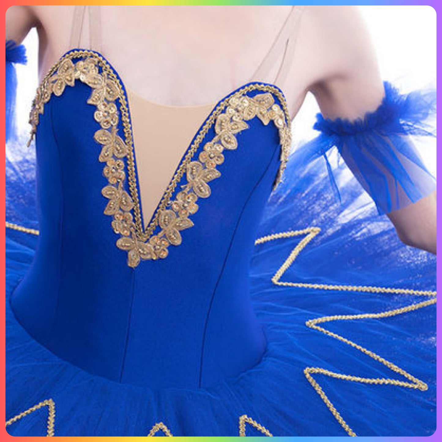 Blue/Gold or Yellow/Silver Pre-Professional Ballet Pancake Tutu (Child & Adult Sizes)