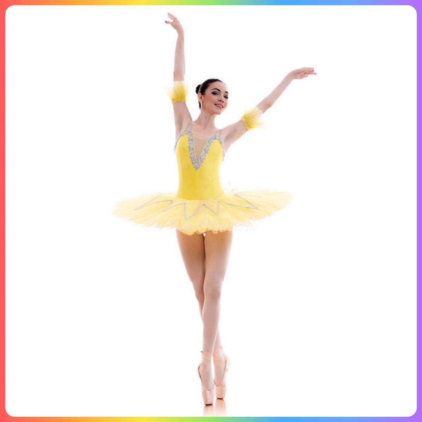 Blue/Gold or Yellow/Silver Pre-Professional Ballet Pancake Tutu (Child & Adult Sizes)