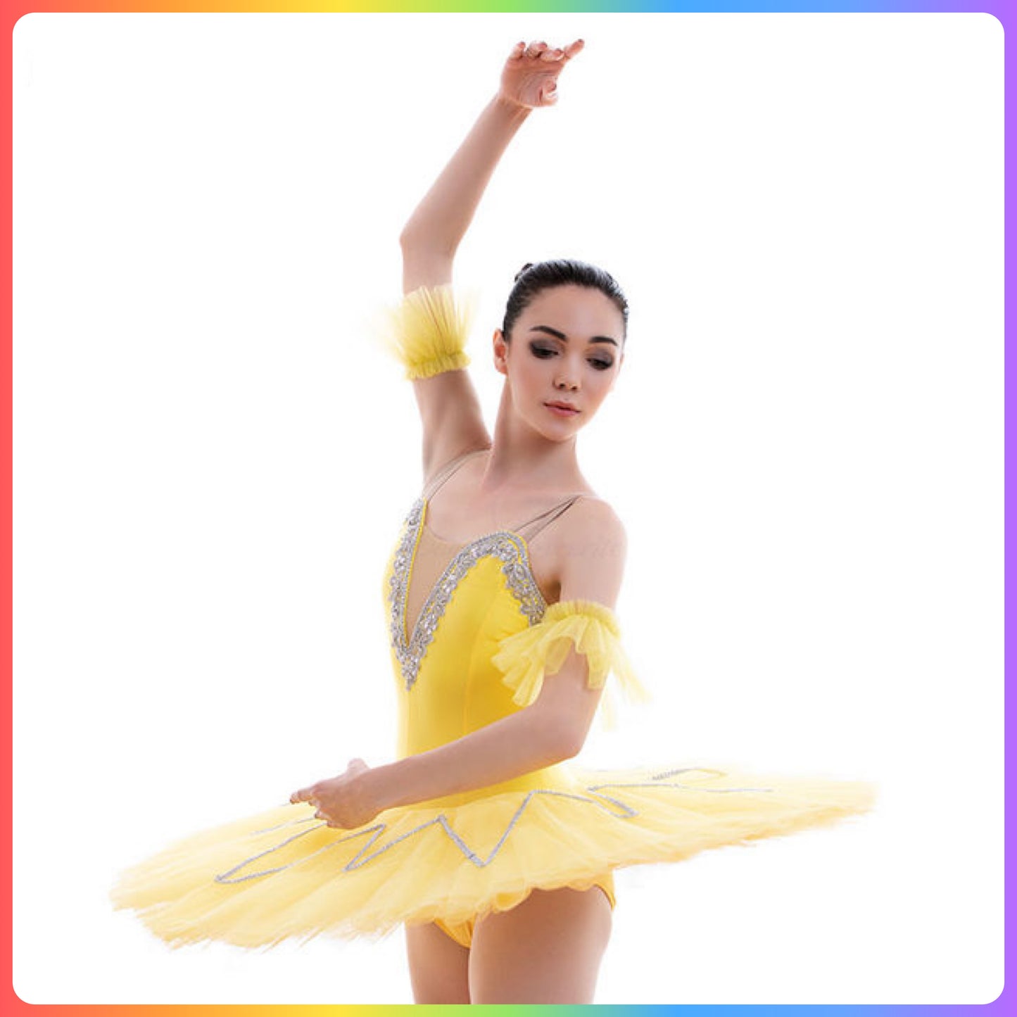 Blue/Gold or Yellow/Silver Pre-Professional Ballet Pancake Tutu (Child & Adult Sizes)