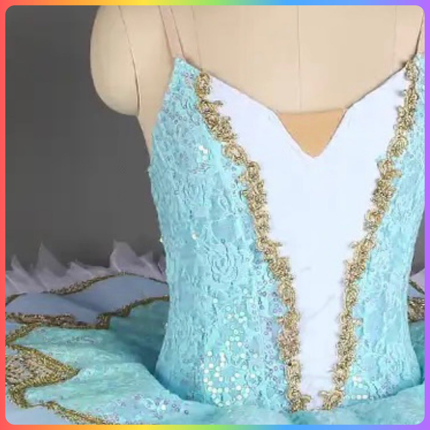 Pale Blue Sequin Lace Professional Ballet Pancake Tutu (Child & Adult Sizes)