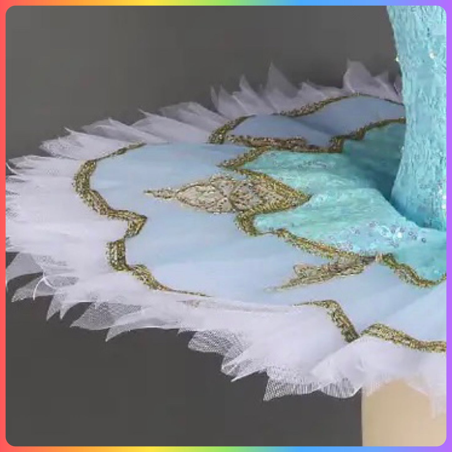 Pale Blue Sequin Lace Professional Ballet Pancake Tutu (Child & Adult Sizes)