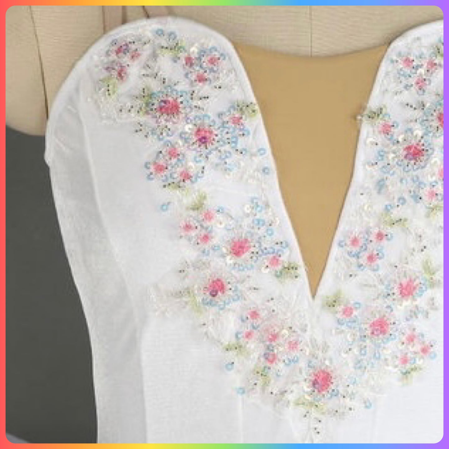 Velvet Floral White/Pink/Blue Professional Ballet Pancake Tutu (Child & Adult Sizes)