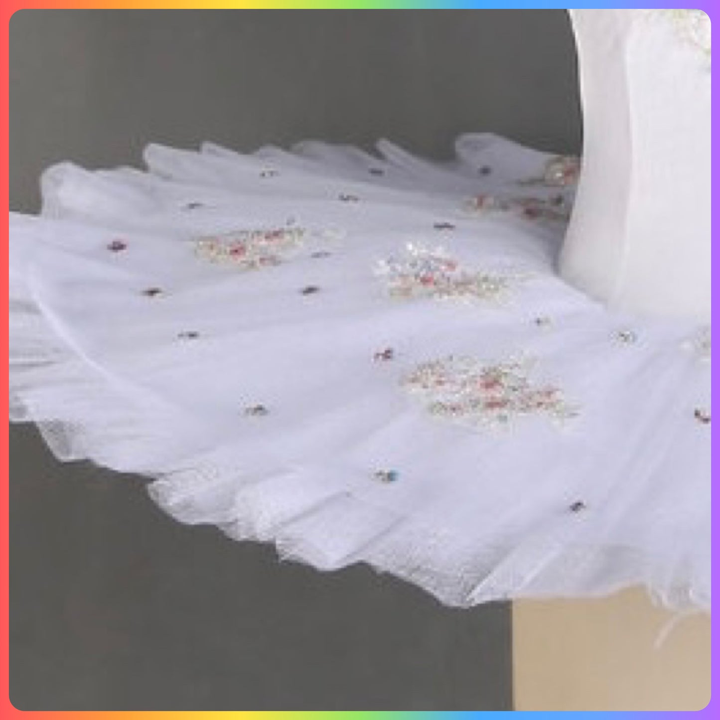 Velvet Floral White/Pink/Blue Professional Ballet Pancake Tutu (Child & Adult Sizes)