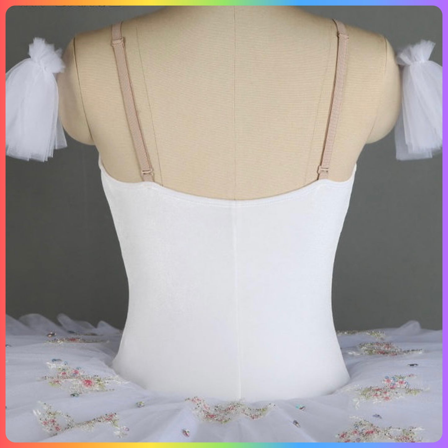 Velvet Floral White/Pink/Blue Professional Ballet Pancake Tutu (Child & Adult Sizes)