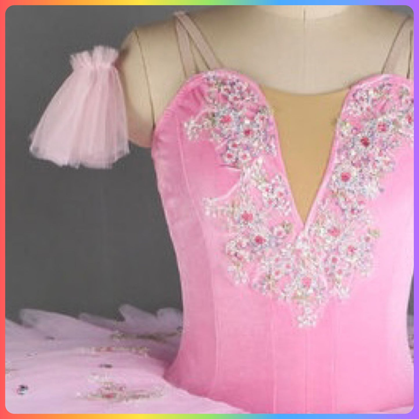 Velvet Floral White/Pink/Blue Professional Ballet Pancake Tutu (Child & Adult Sizes)