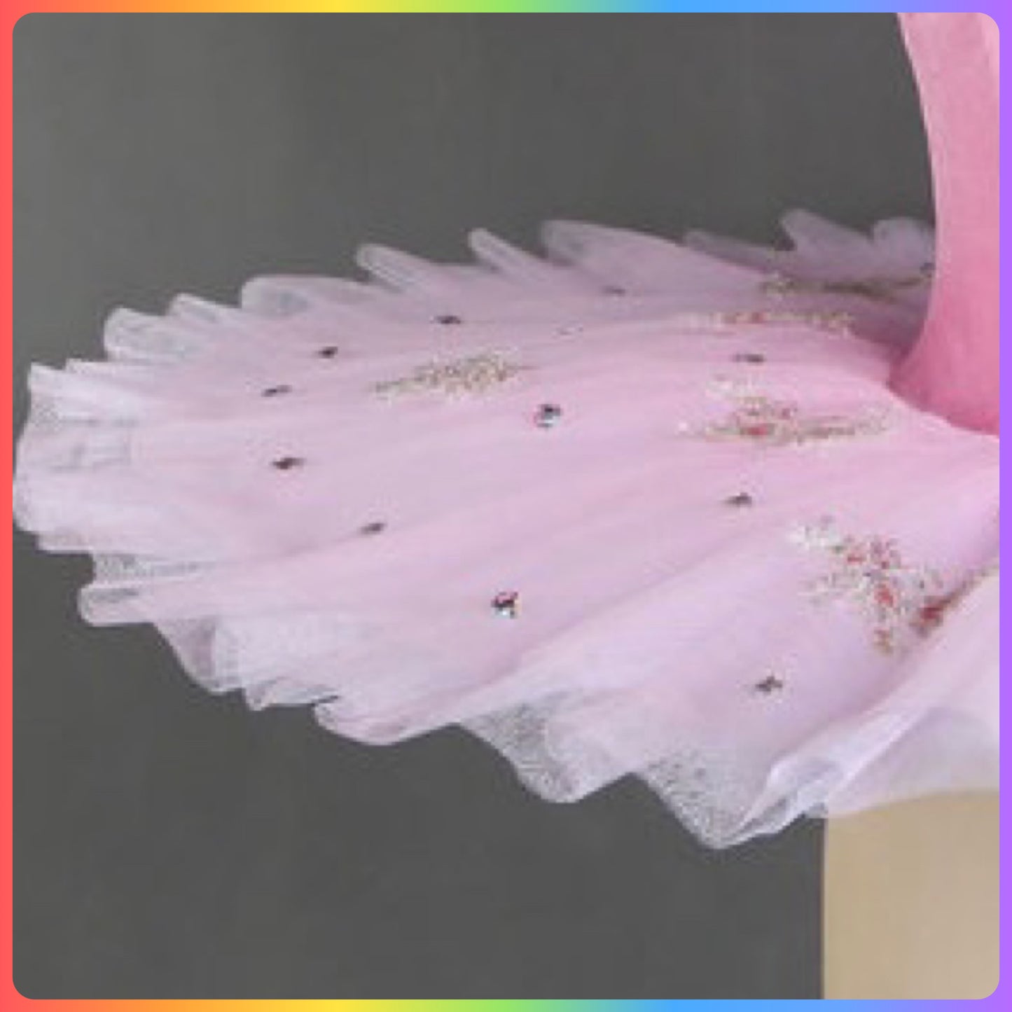 Velvet Floral White/Pink/Blue Professional Ballet Pancake Tutu (Child & Adult Sizes)