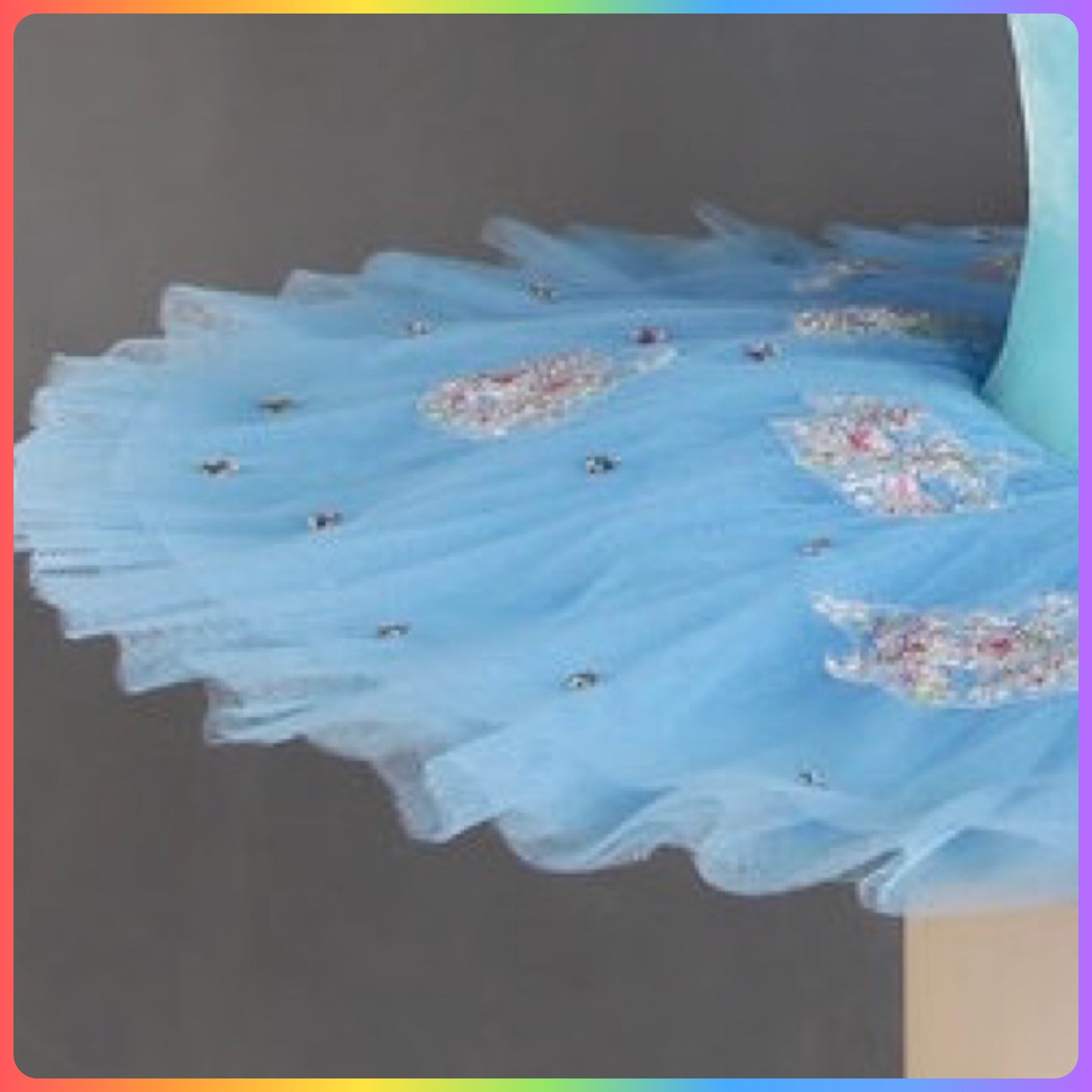 Velvet Floral White/Pink/Blue Professional Ballet Pancake Tutu (Child & Adult Sizes)