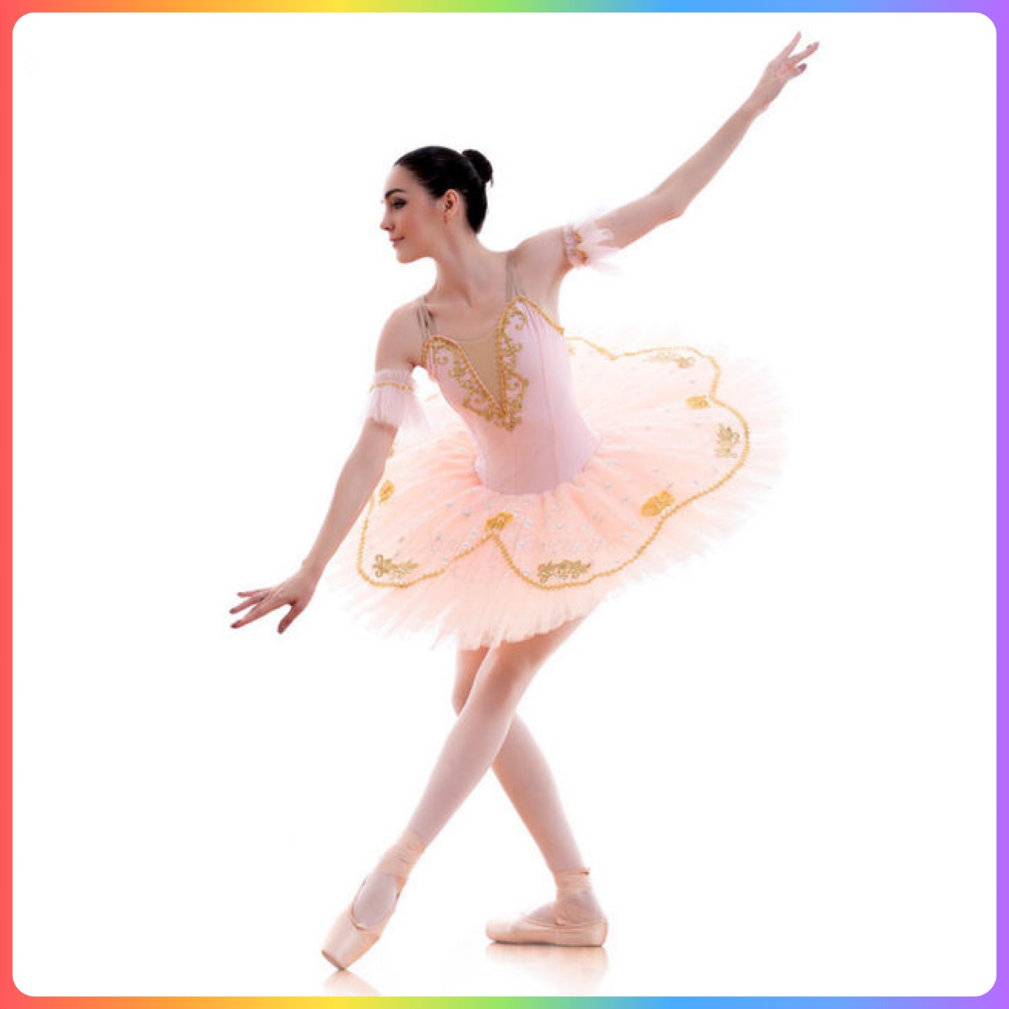Pink/Blue & Gold Pre-Professional Ballet Pancake Tutu (Child & Adult Sizes)