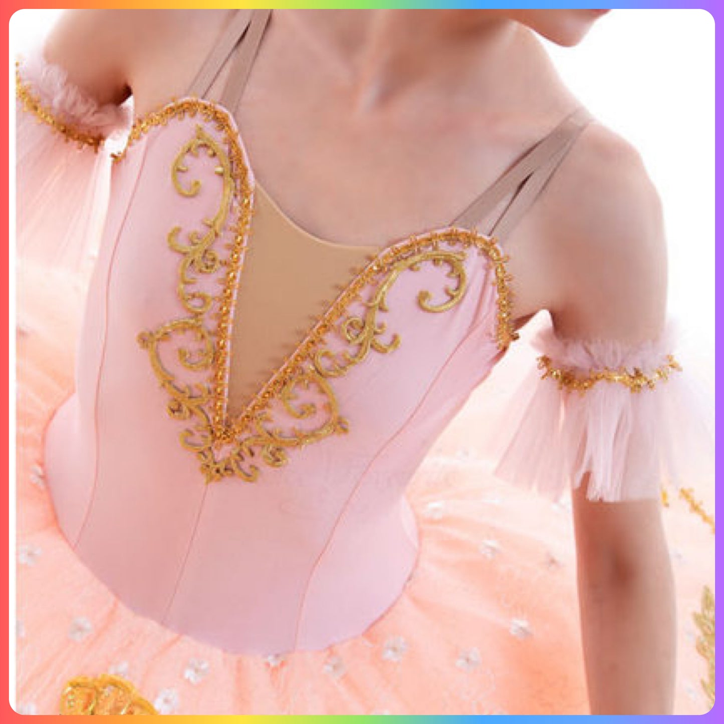 Pink/Blue & Gold Pre-Professional Ballet Pancake Tutu (Child & Adult Sizes)