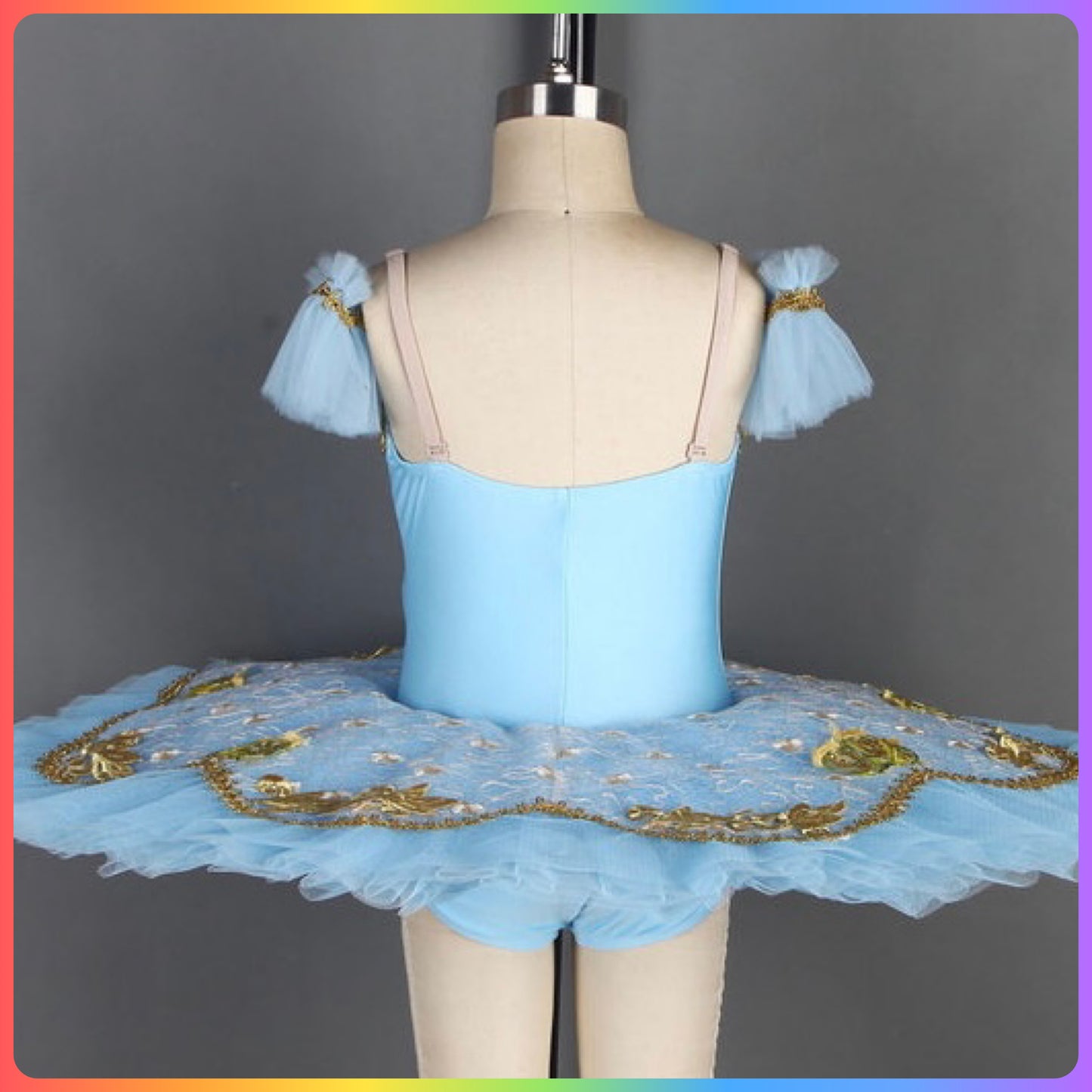 Pink/Blue & Gold Pre-Professional Ballet Pancake Tutu (Child & Adult Sizes)