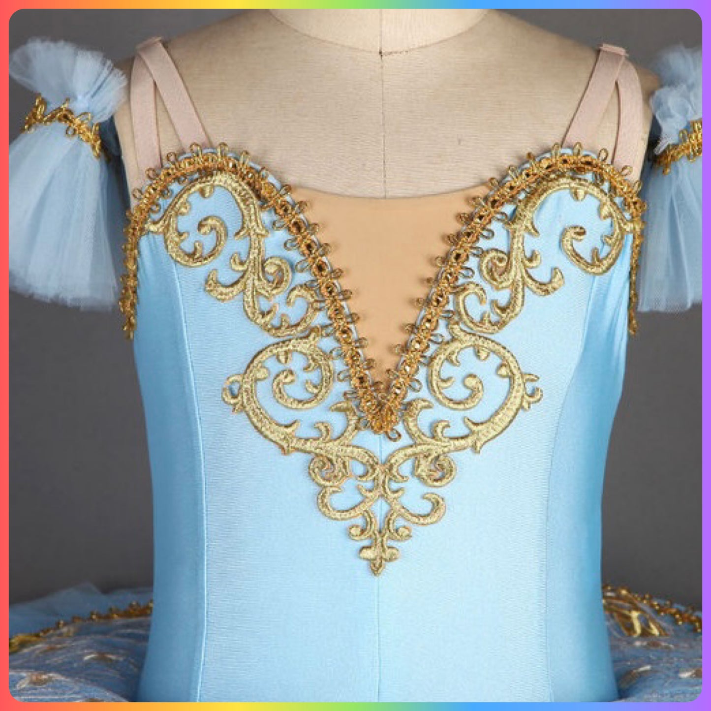 Pink/Blue & Gold Pre-Professional Ballet Pancake Tutu (Child & Adult Sizes)