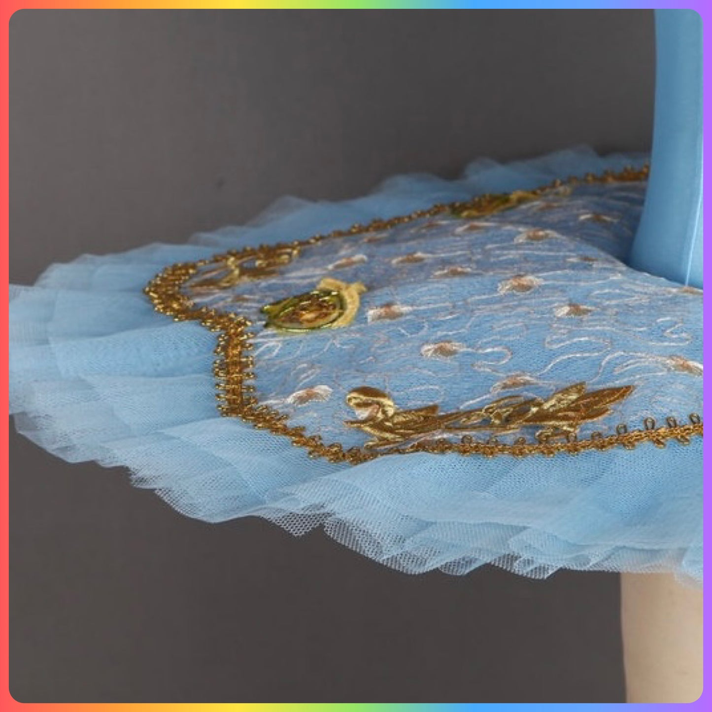 Pink/Blue & Gold Pre-Professional Ballet Pancake Tutu (Child & Adult Sizes)