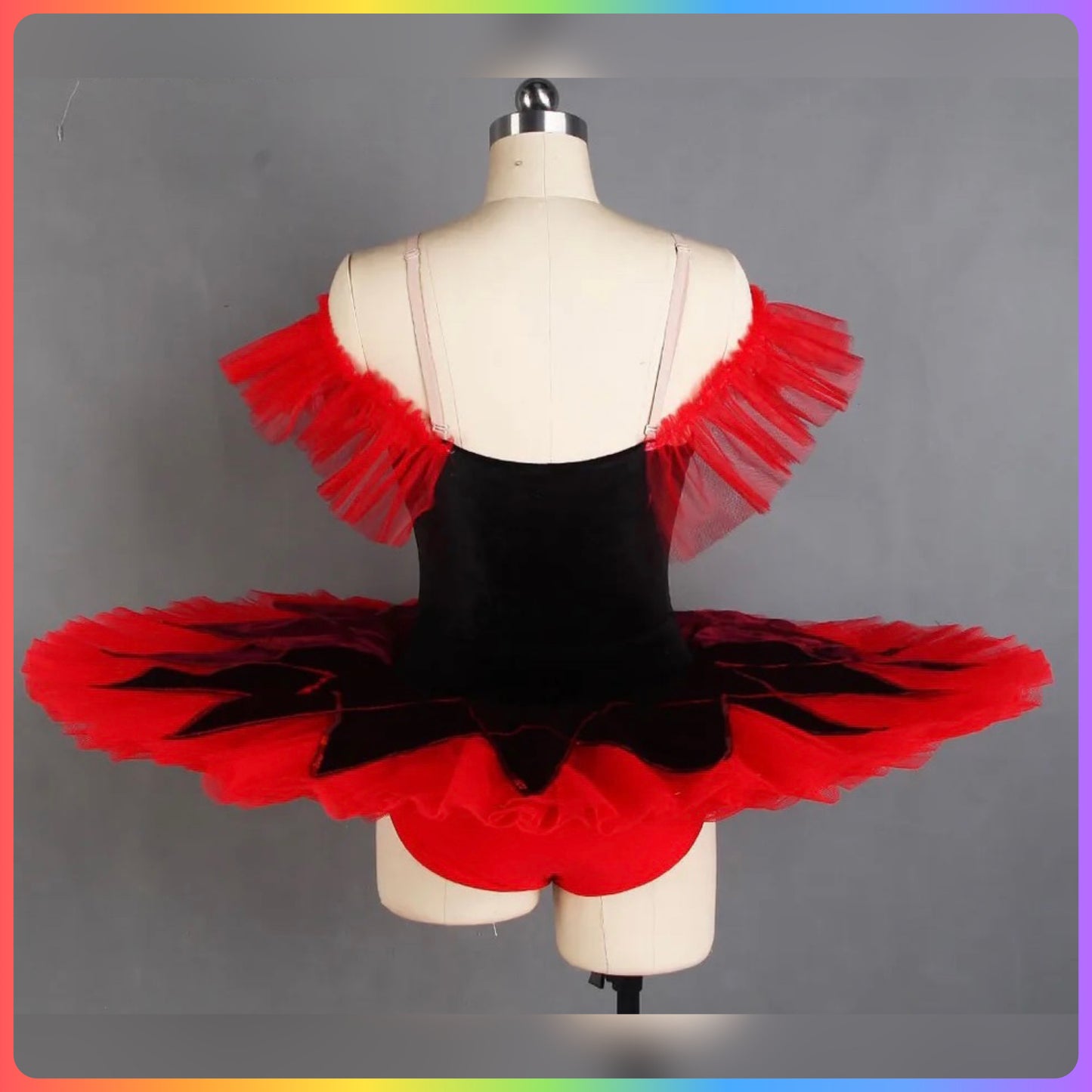 Red & Black Velvet Professional Ballet Pancake Tutu (Child & Adult Sizes)