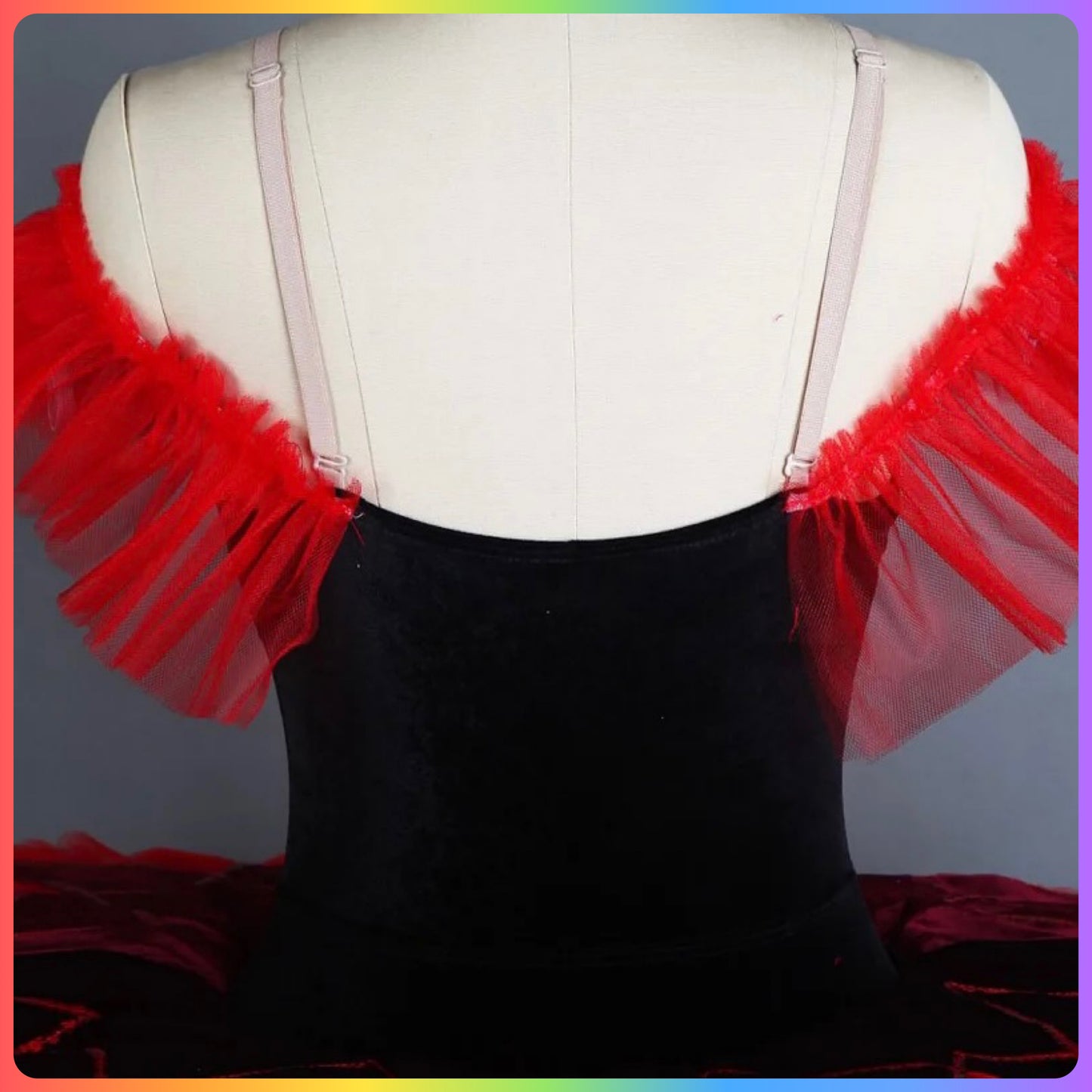 Red & Black Velvet Professional Ballet Pancake Tutu (Child & Adult Sizes)