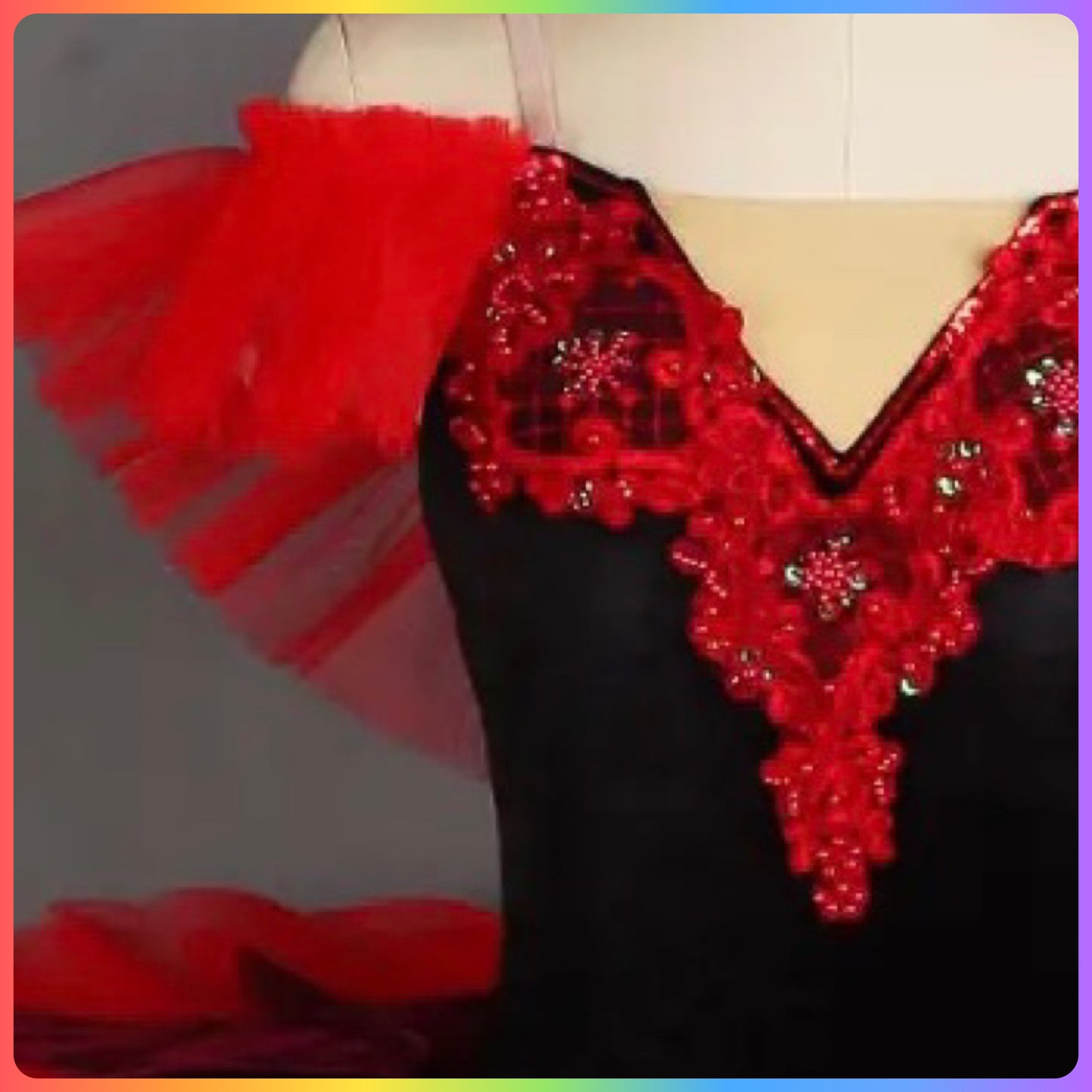 Red & Black Velvet Professional Ballet Pancake Tutu (Child & Adult Sizes)