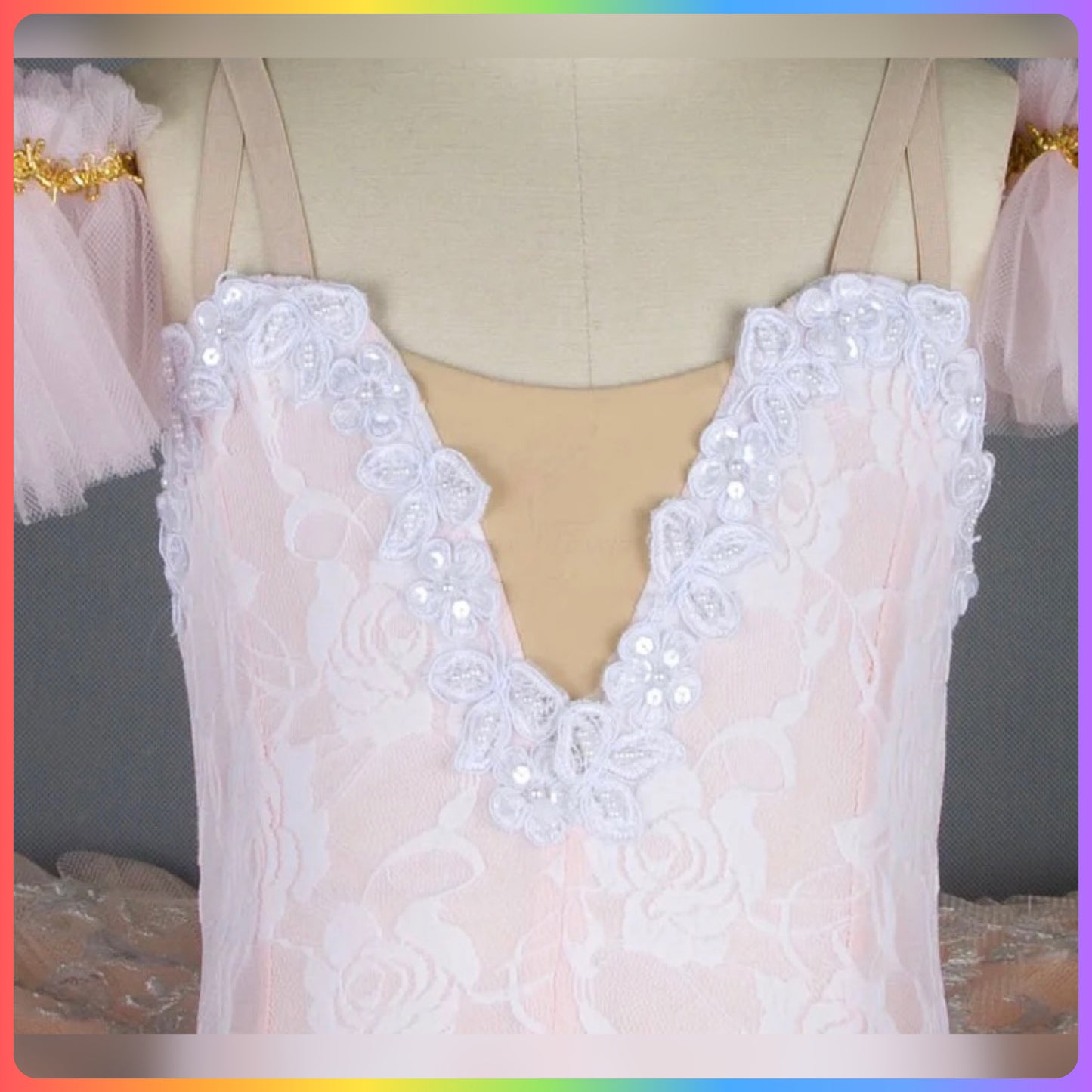 White Lace / Pink Professional Ballet Pancake Tutu (Child & Adult Sizes)