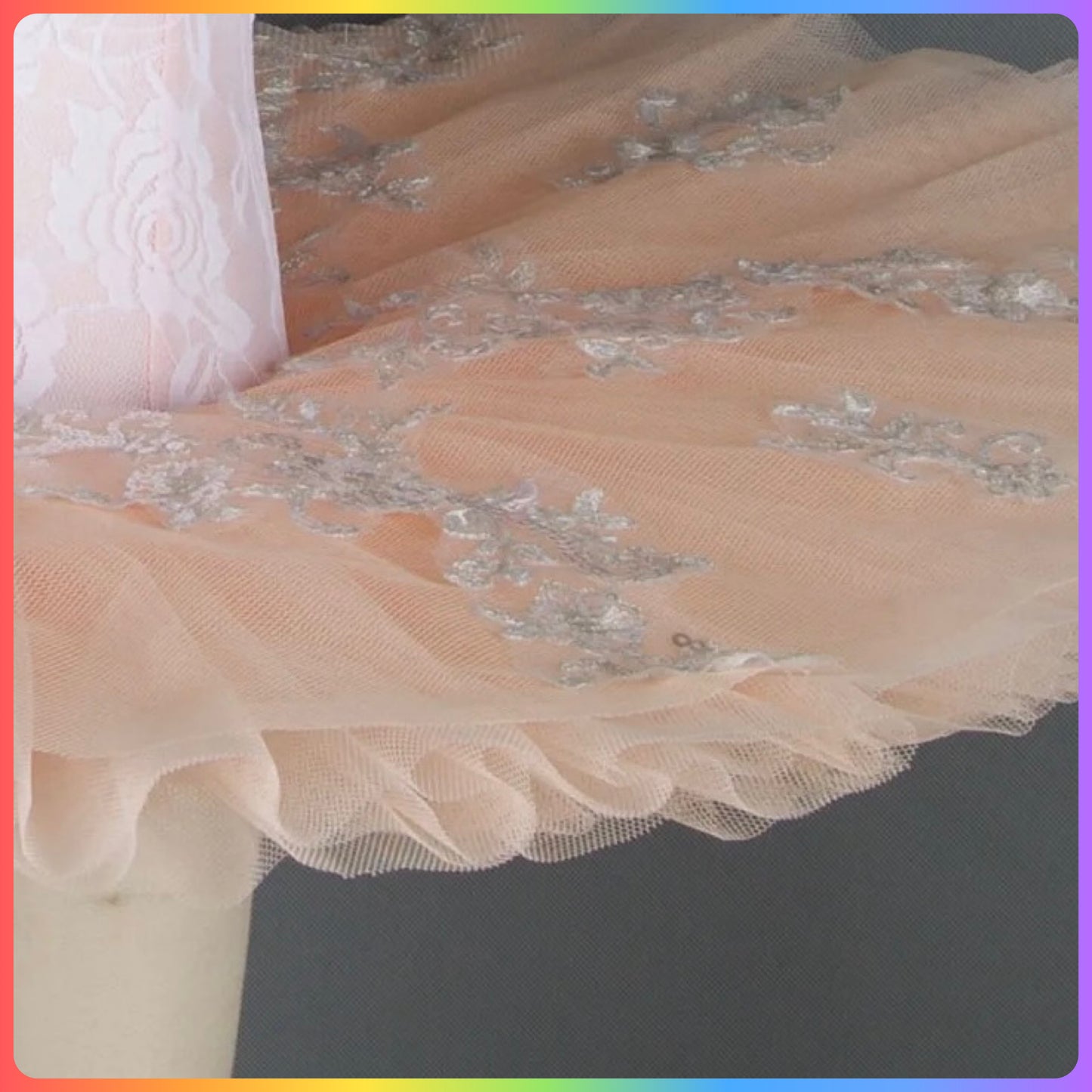 White Lace / Pink Professional Ballet Pancake Tutu (Child & Adult Sizes)