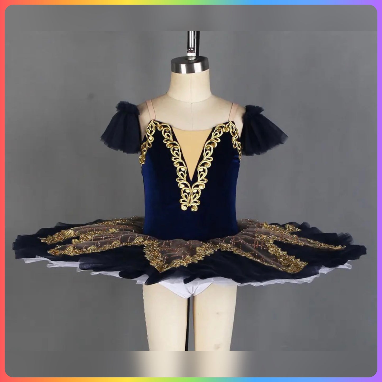 Dark Blue Velvet Professional Ballet Pancake Tutu (Child & Adult Sizes)
