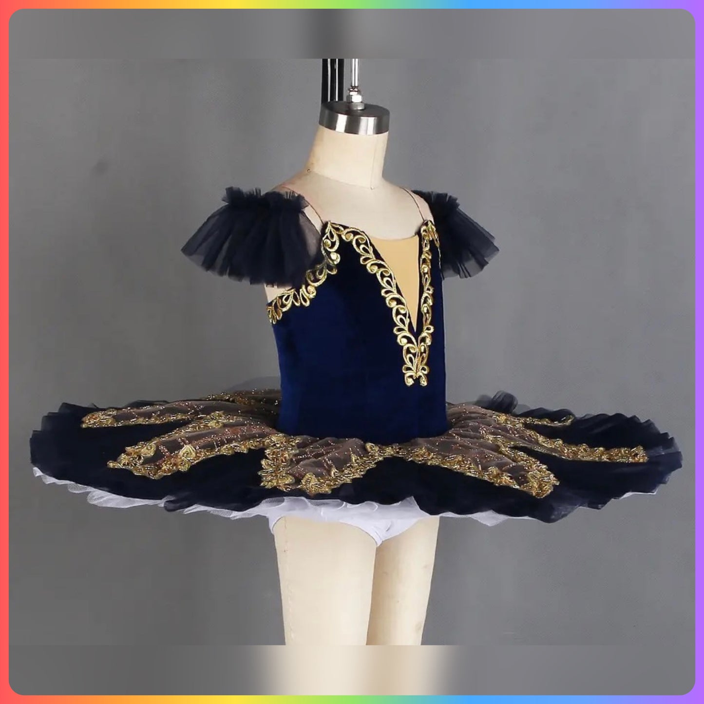 Dark Blue Velvet Professional Ballet Pancake Tutu (Child & Adult Sizes)