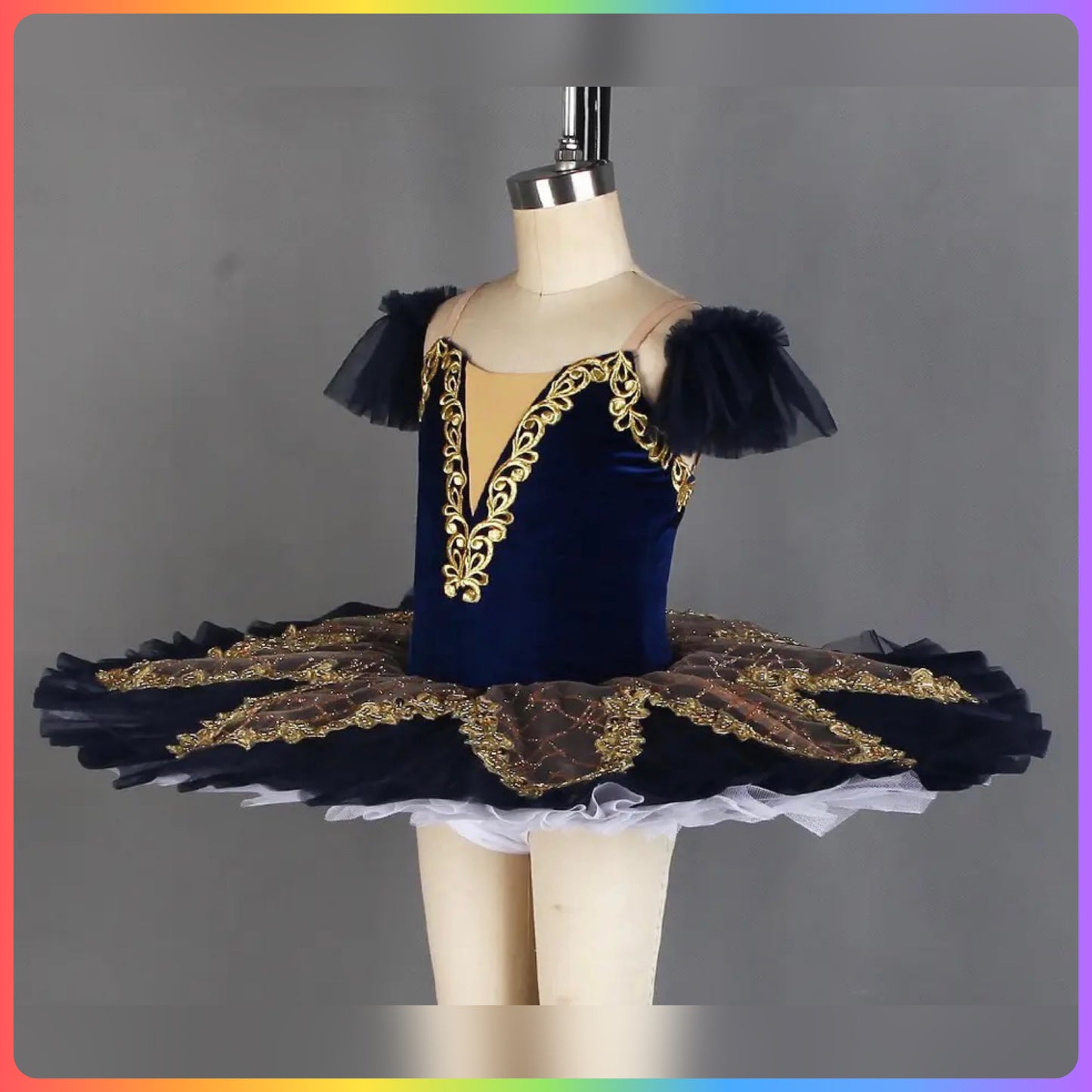 Dark Blue Velvet Professional Ballet Pancake Tutu (Child & Adult Sizes)