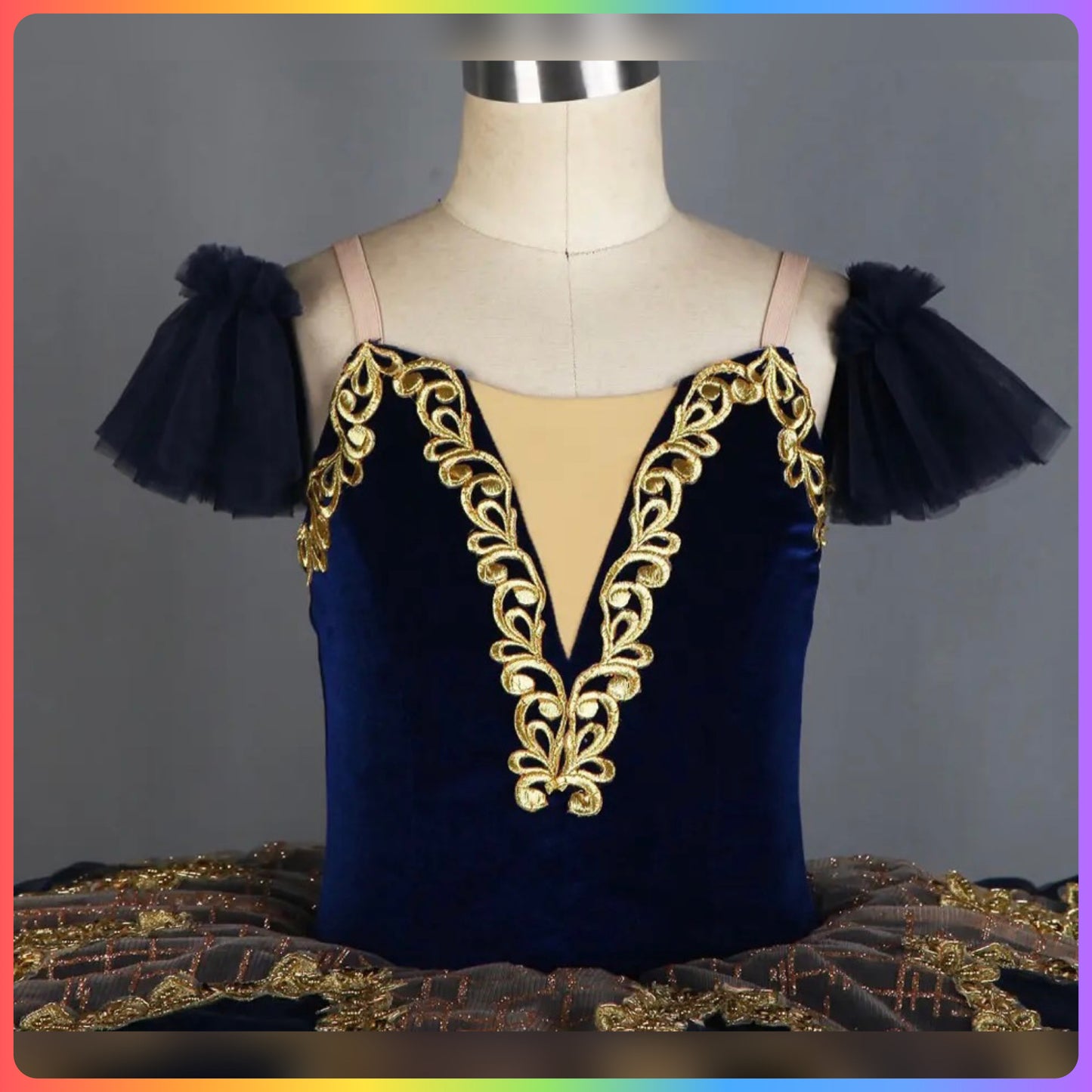 Dark Blue Velvet Professional Ballet Pancake Tutu (Child & Adult Sizes)