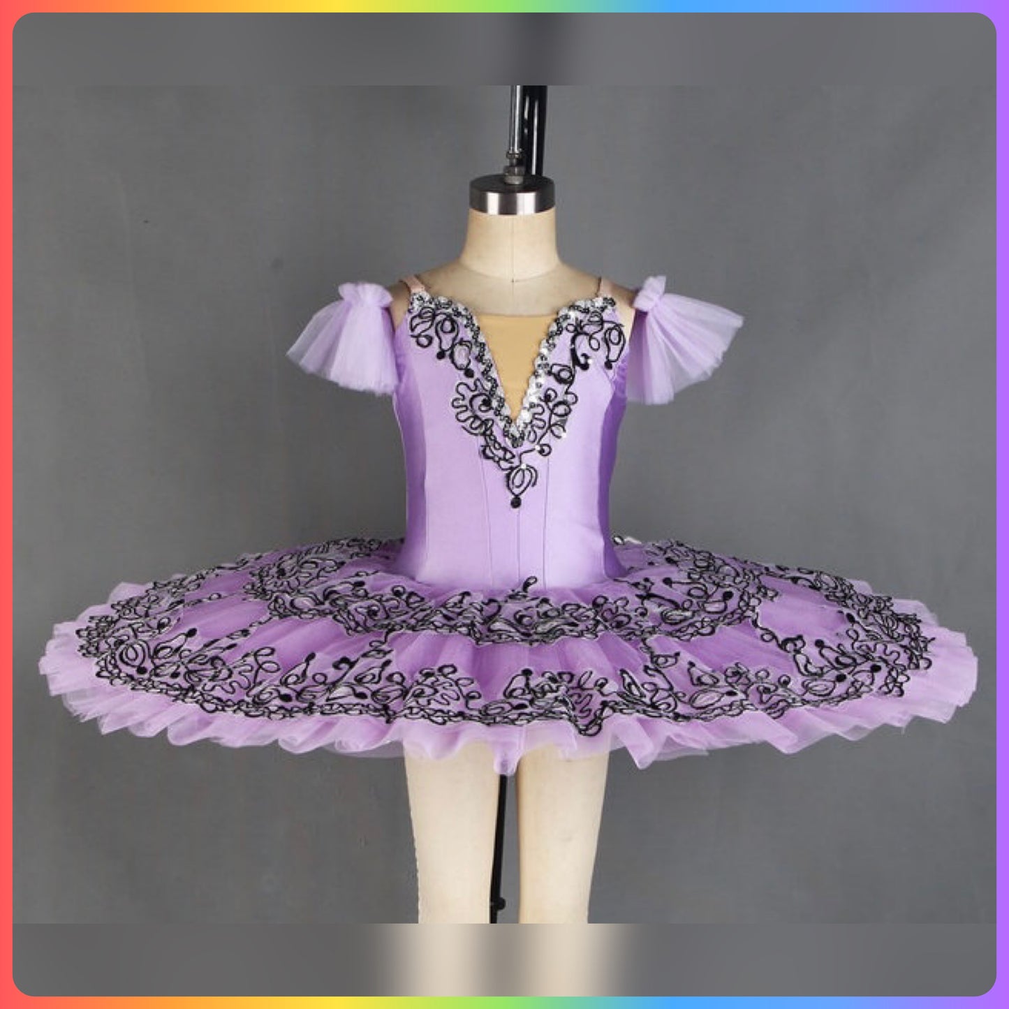 White/Black or Purple/Black Professional Ballet Pancake Tutu (Child & Adult Sizes)