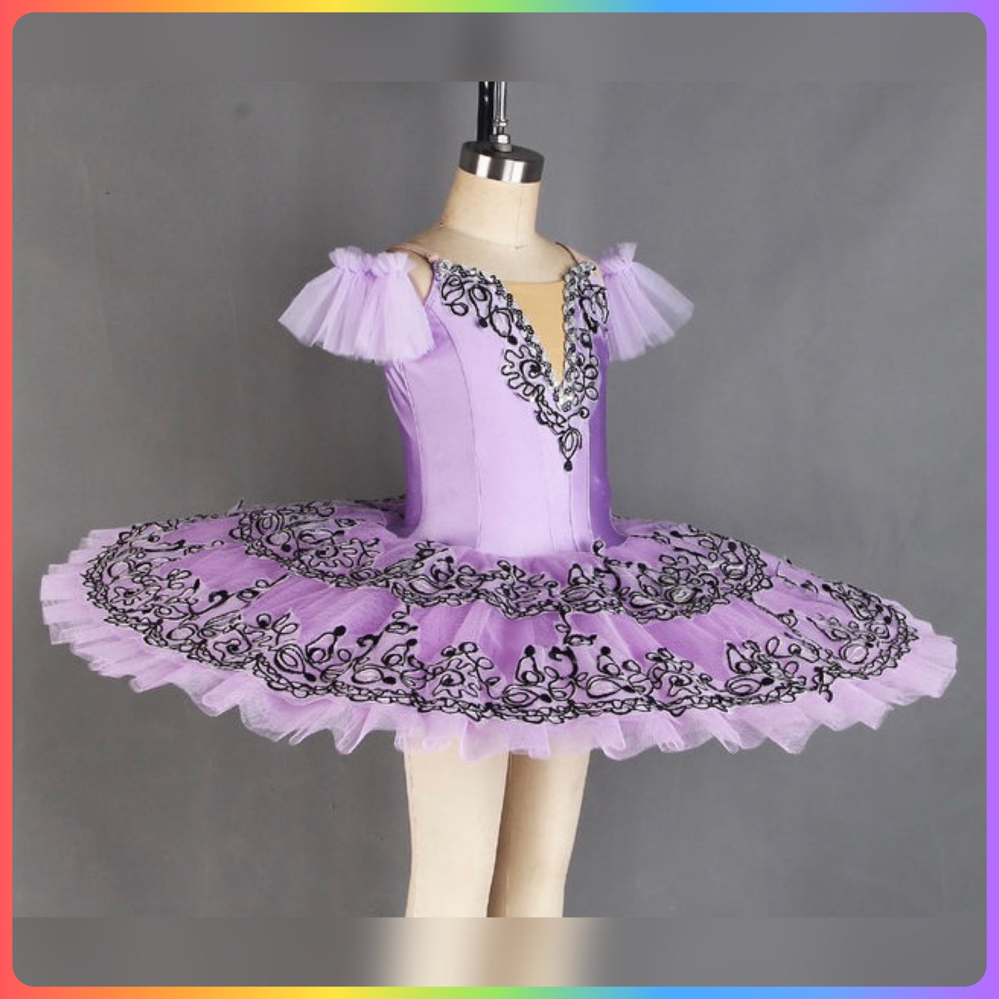 White/Black or Purple/Black Professional Ballet Pancake Tutu (Child & Adult Sizes)