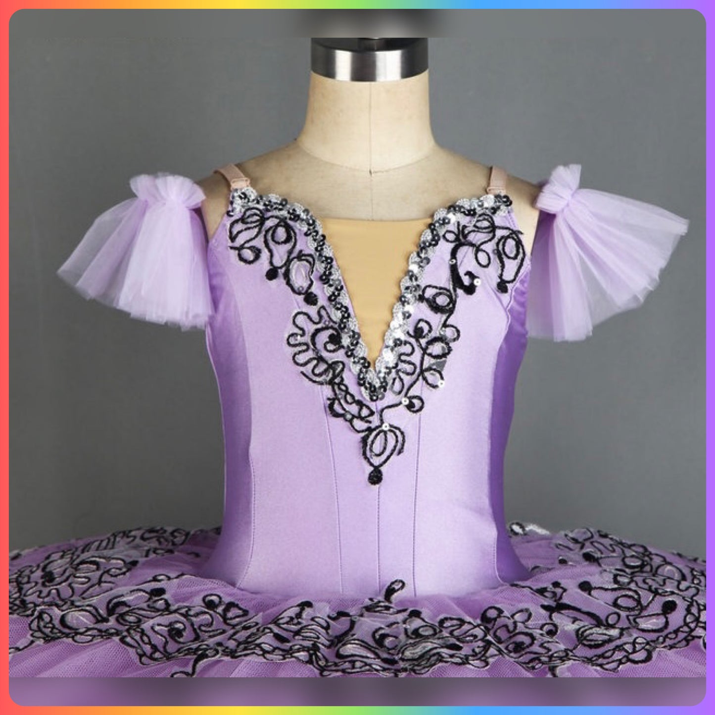 White/Black or Purple/Black Professional Ballet Pancake Tutu (Child & Adult Sizes)