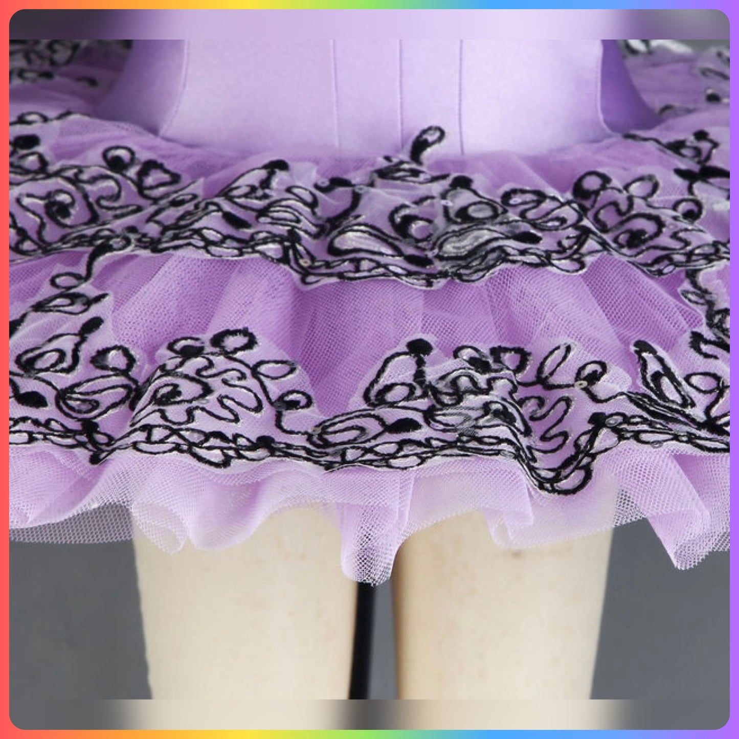 White/Black or Purple/Black Professional Ballet Pancake Tutu (Child & Adult Sizes)