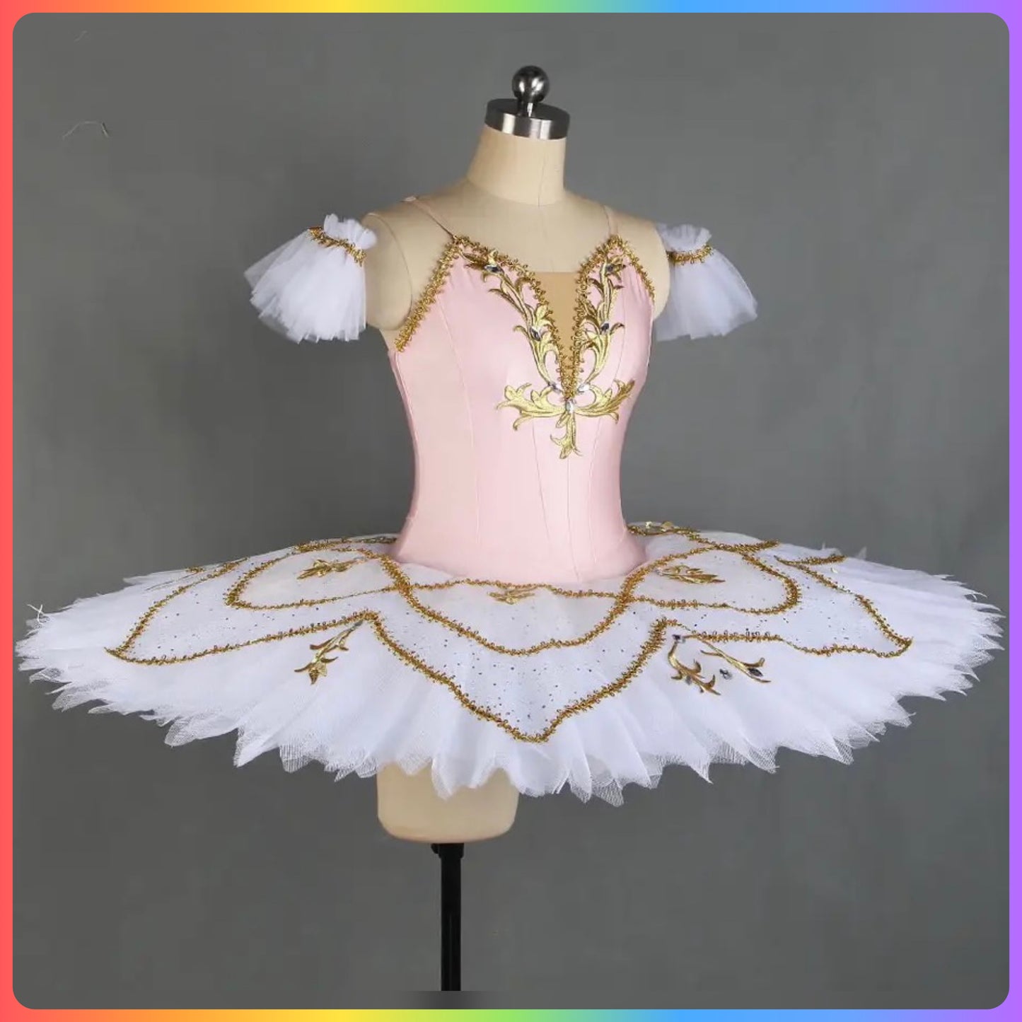 Pink & Gold Professional Ballet Pancake Tutu (Child & Adult Sizes)