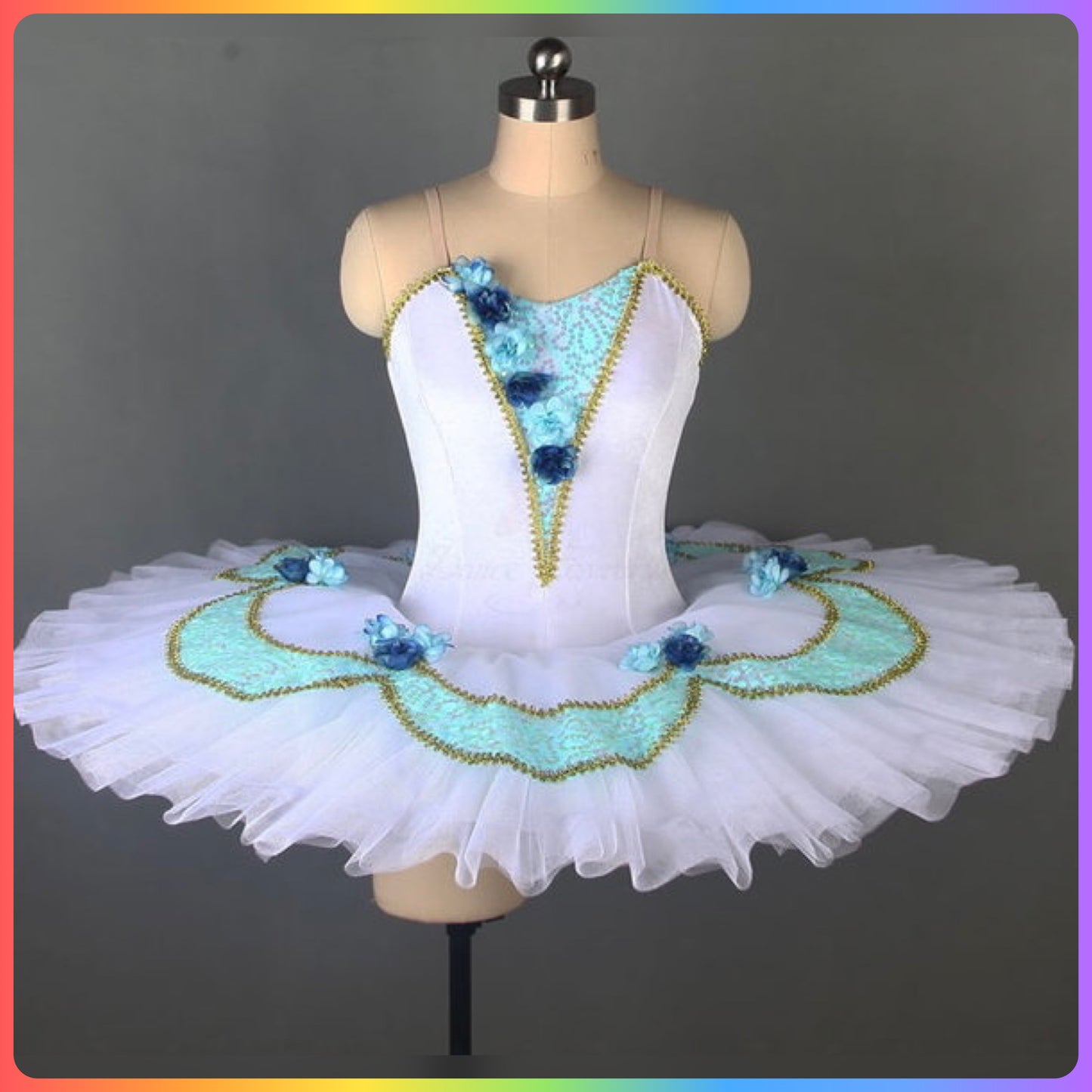 Velvet & Sequin Professional Ballet Pancake Tutu in Pink or Blue (Child & Adult Sizes)