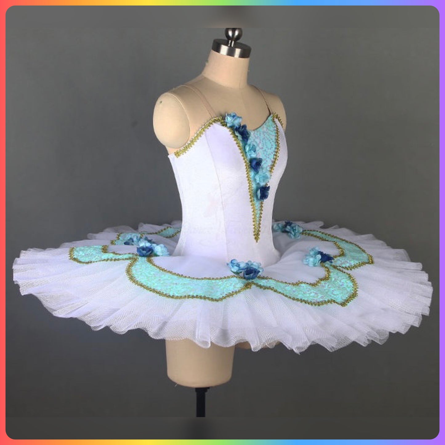 Velvet & Sequin Professional Ballet Pancake Tutu in Pink or Blue (Child & Adult Sizes)