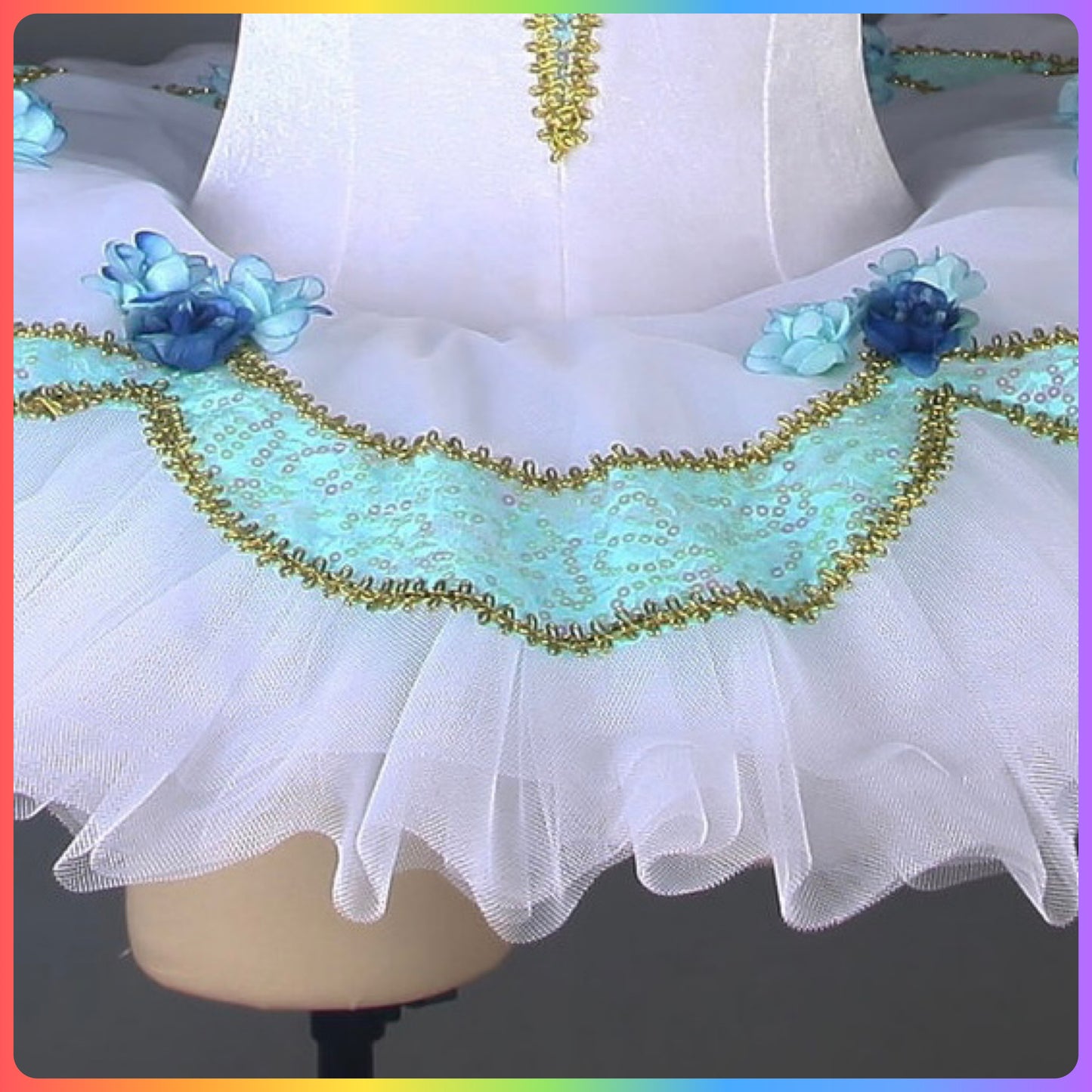 Velvet & Sequin Professional Ballet Pancake Tutu in Pink or Blue (Child & Adult Sizes)