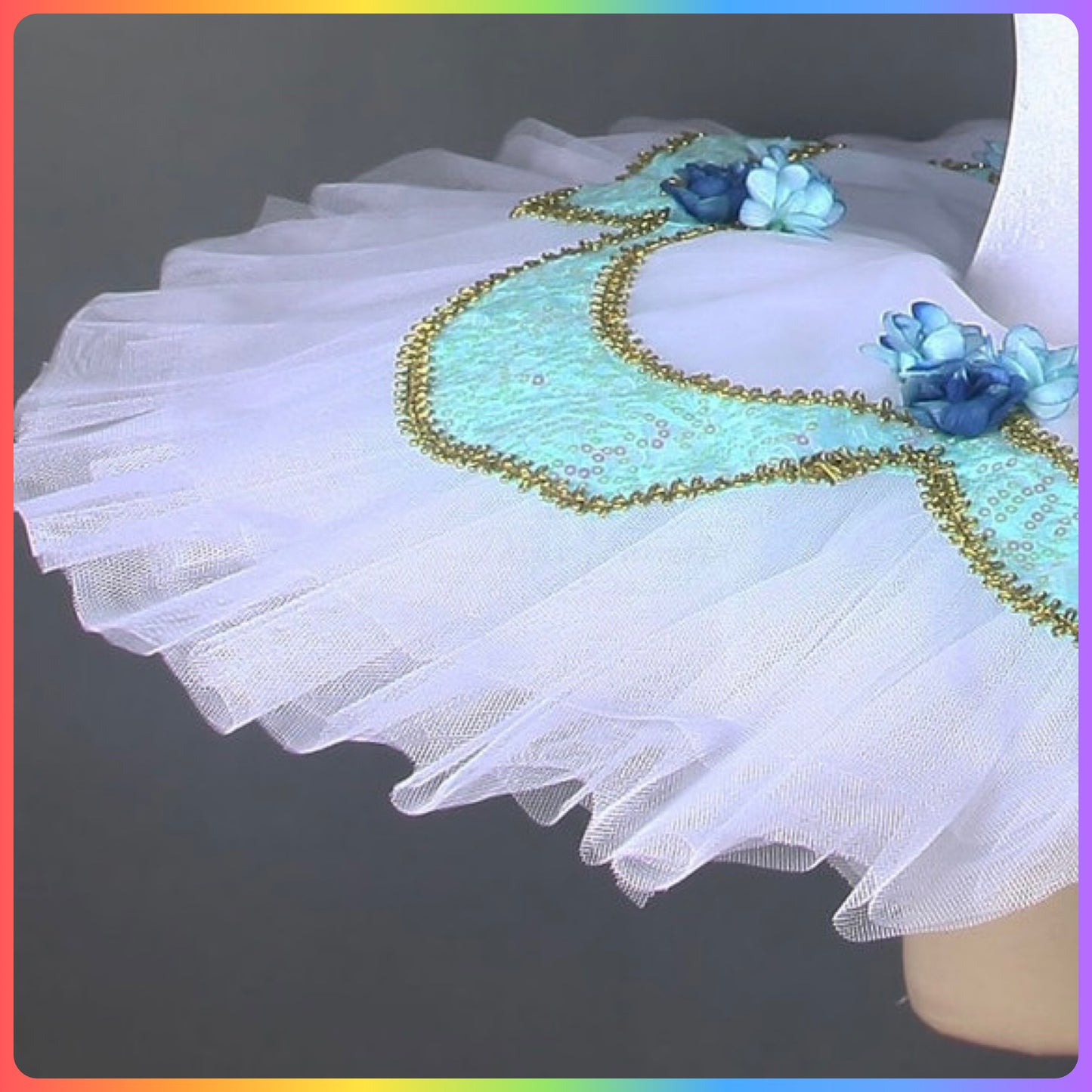 Velvet & Sequin Professional Ballet Pancake Tutu in Pink or Blue (Child & Adult Sizes)