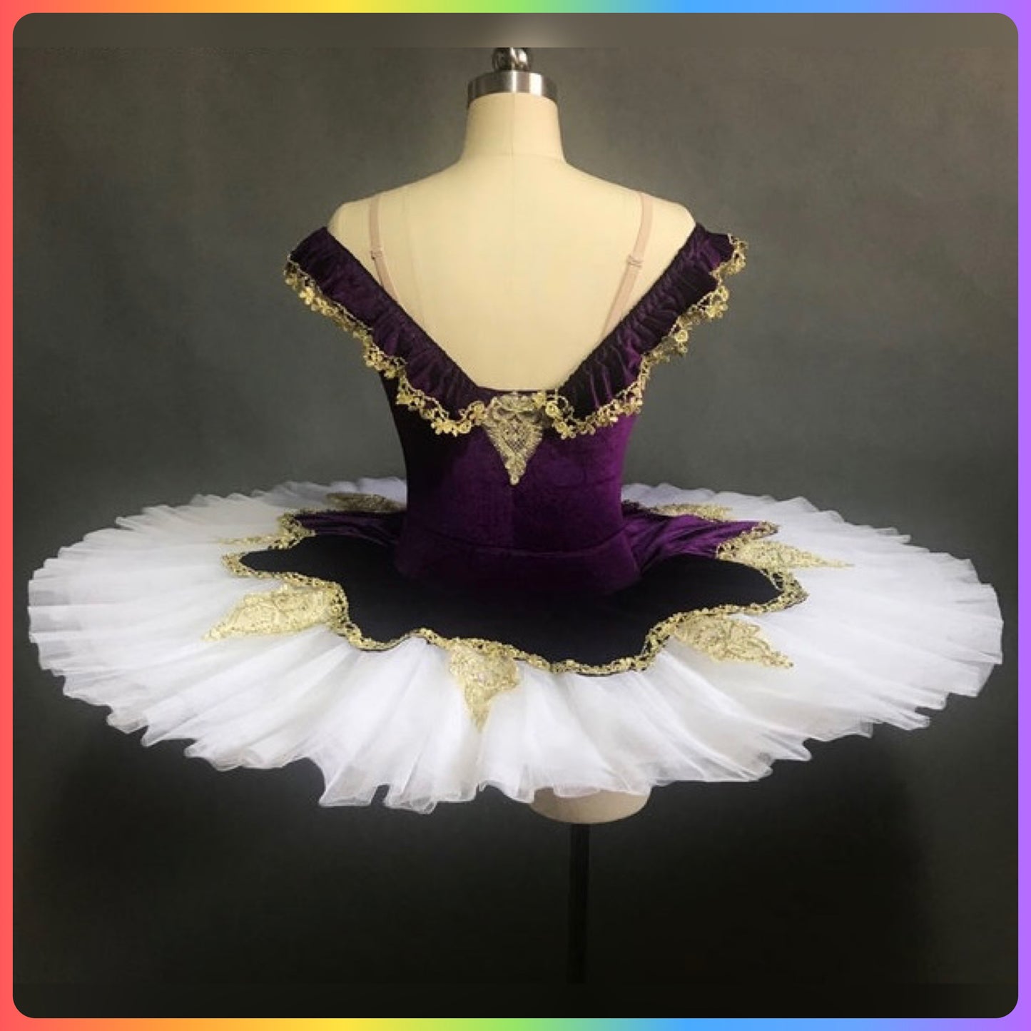 Off the Shoulder Velvet Professional Ballet Pancake Tutu in Red or Purple (Child & Adult Sizes)