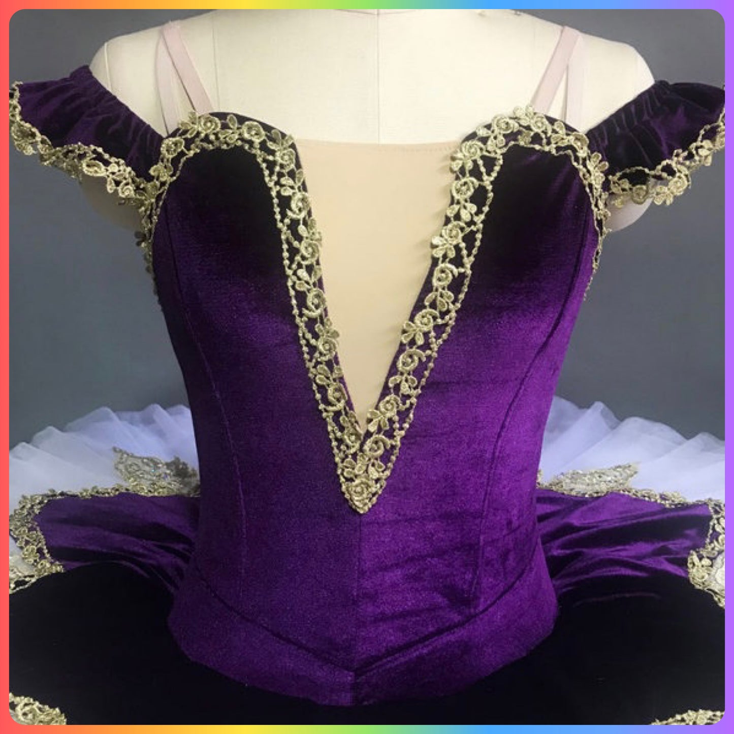 Off the Shoulder Velvet Professional Ballet Pancake Tutu in Red or Purple (Child & Adult Sizes)