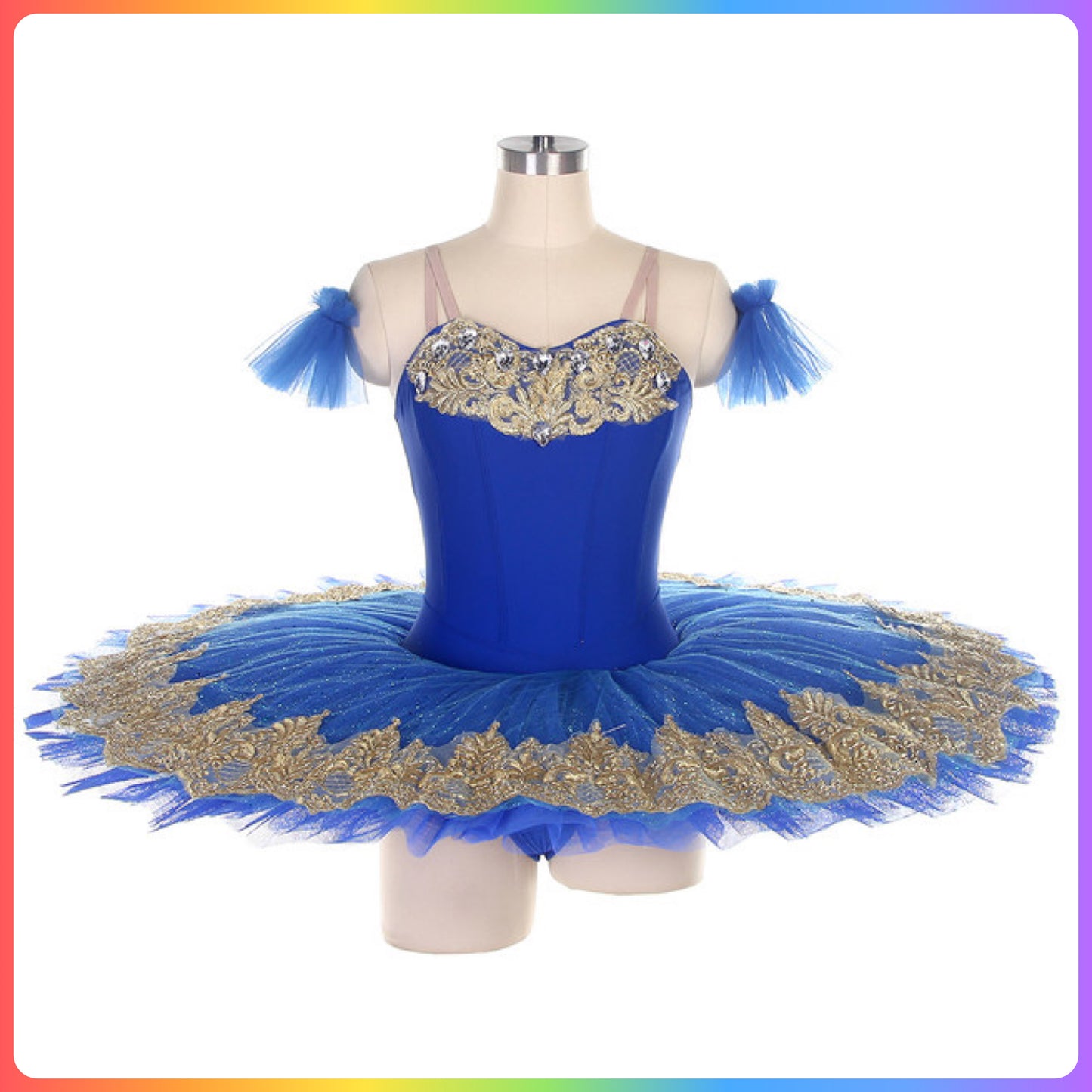 Blue & Gold Professional Ballet Pancake Tutu (Child & Adult Sizes)