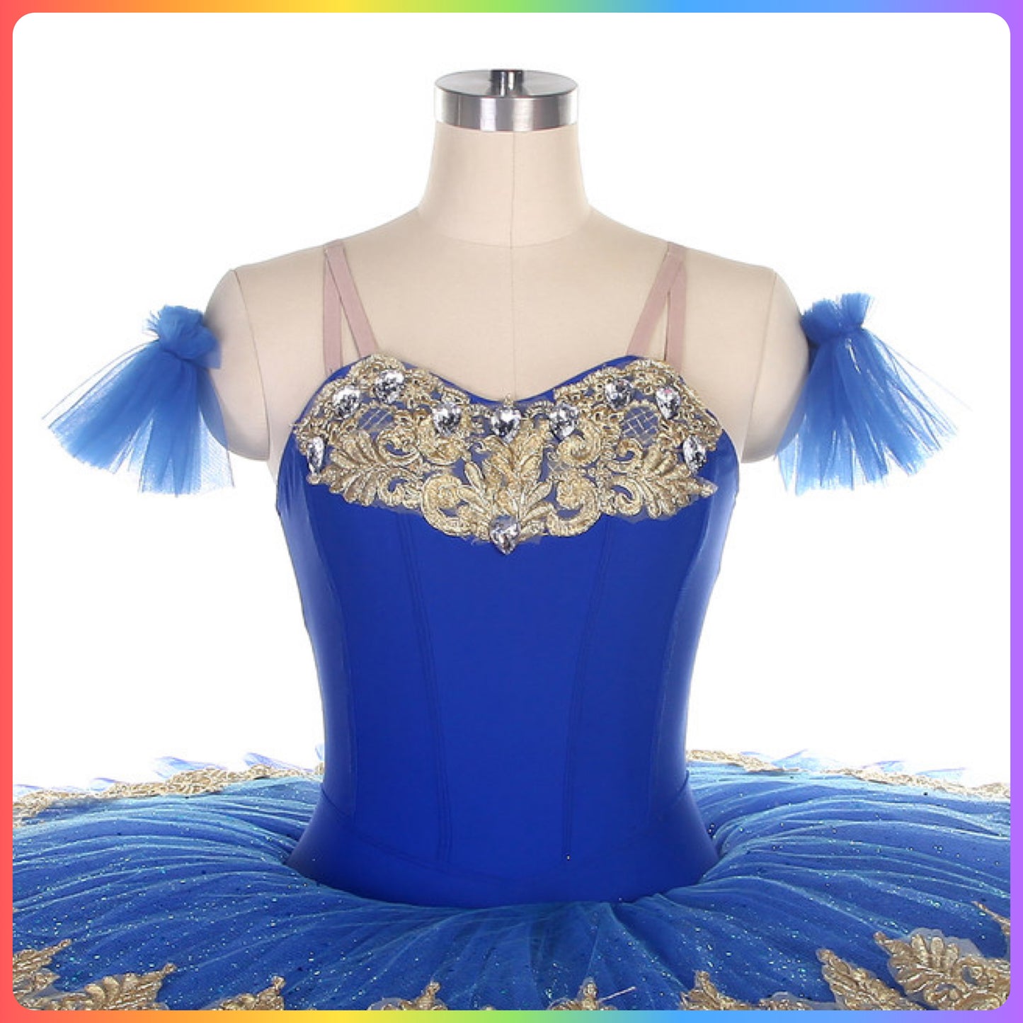 Blue & Gold Professional Ballet Pancake Tutu (Child & Adult Sizes)