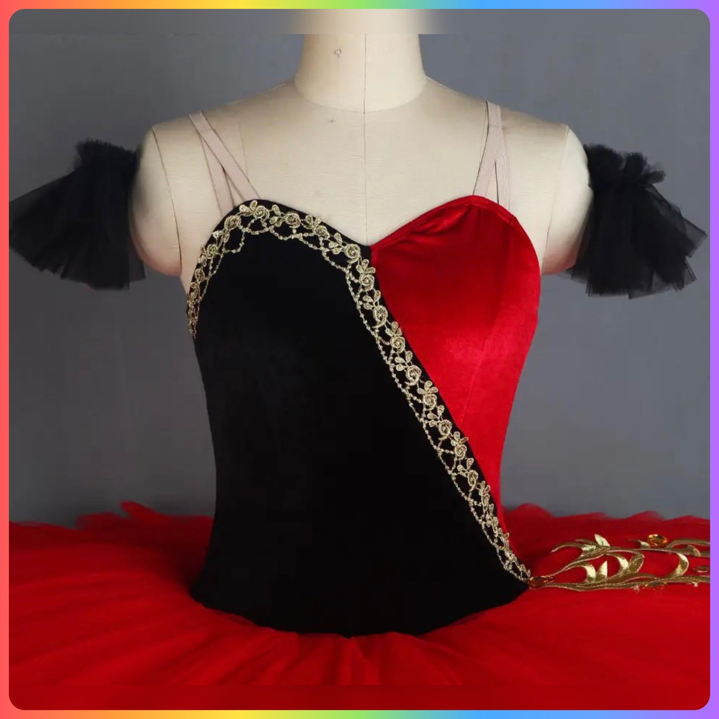 Black & Red Velvet Professional Ballet Pancake Tutu (Child & Adult Sizes)